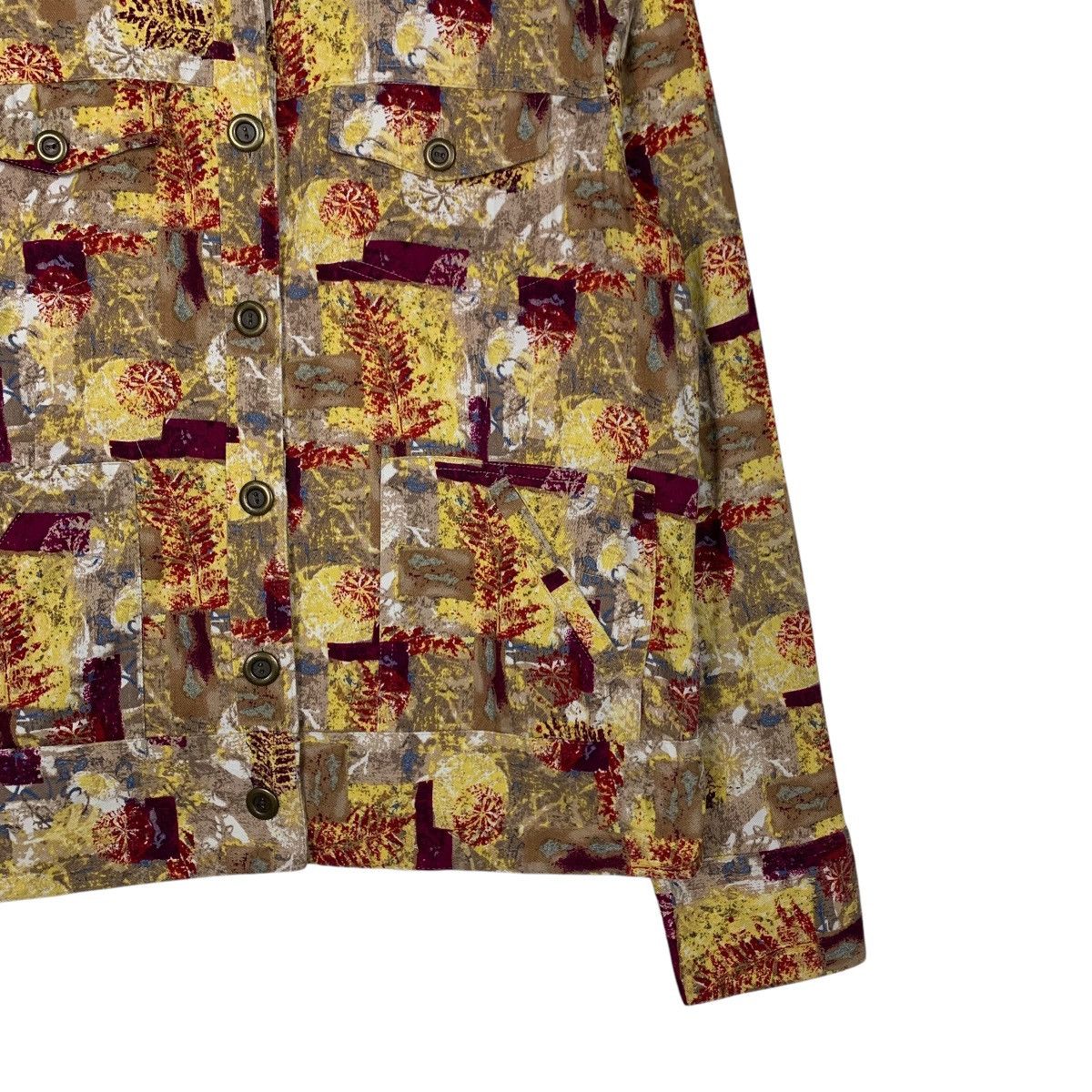 Japanese Brand CHRISTOPHER BANKS Abstract Leaf Print Shirt Jacket #2155-C95 Size M / US 6-8 / IT 42-44 - 4 Thumbnail