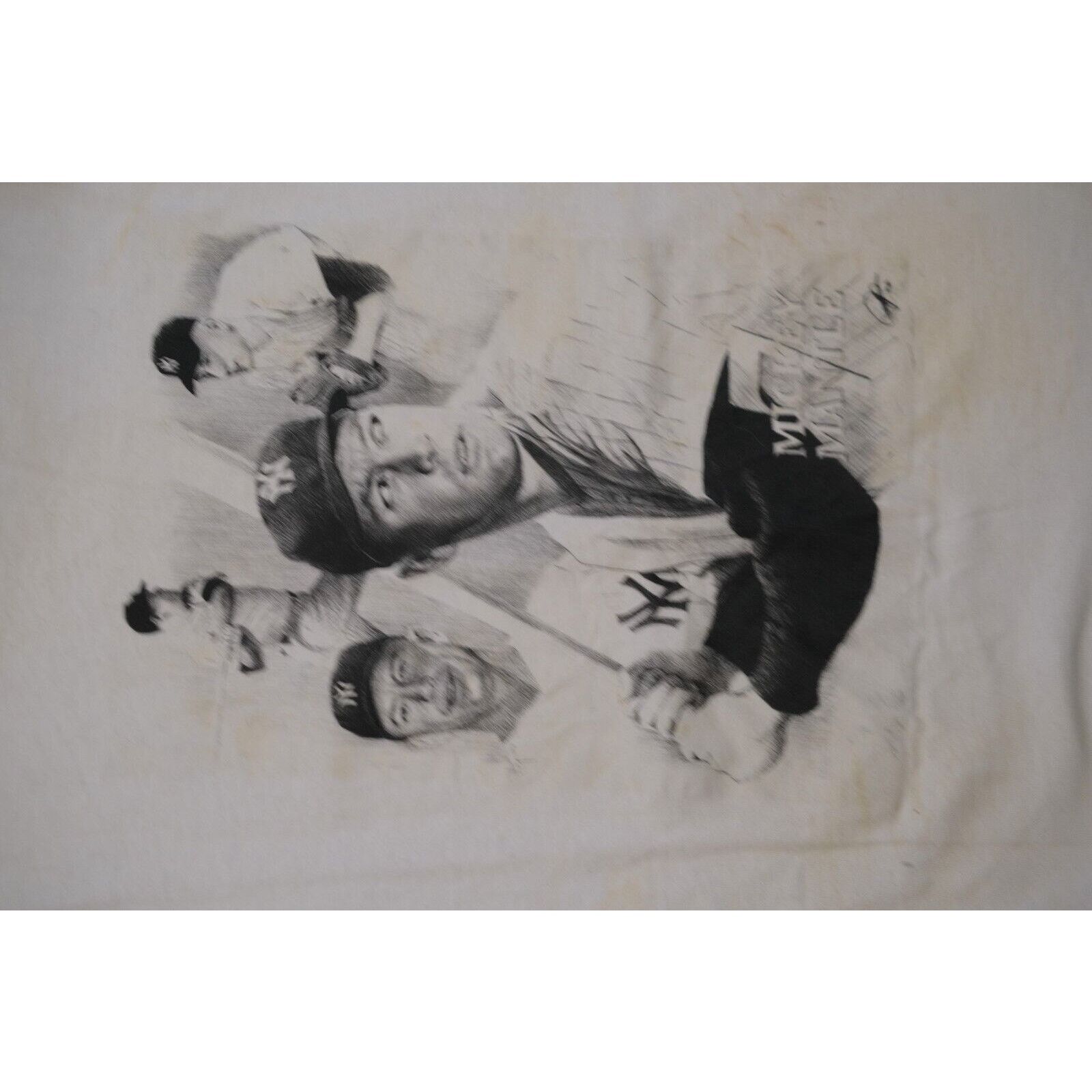 Hanes Vintage 1990s Hanes Mickey Mantle Double Stitch T-Shirt L Size US L / EU 52-54 / 3 - 2 Thumbnail