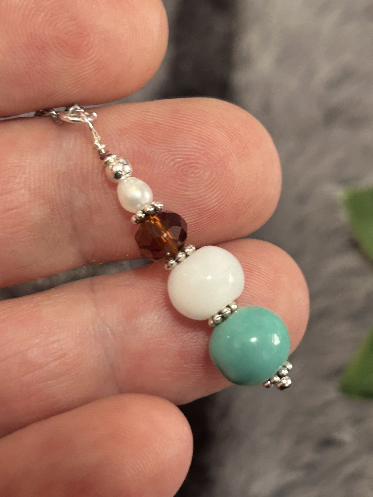 Handmade Handcrafted milky quartz genuine pearl bead drop necklace Size ONE SIZE - 1 Thumbnail