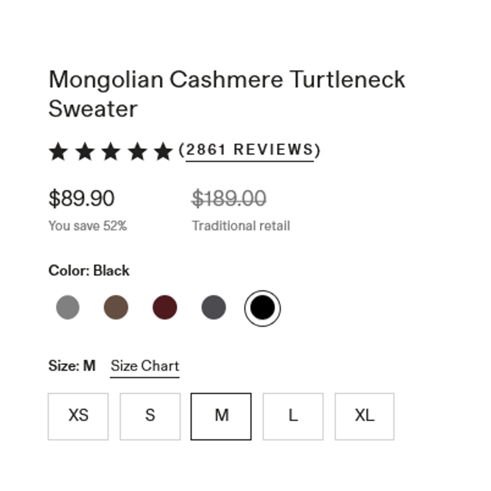 Quince Copied - Mongolian Cashmere Turtleneck Sweater Size M NWT Size M / US 6-8 / IT 42-44 - 6 Thumbnail