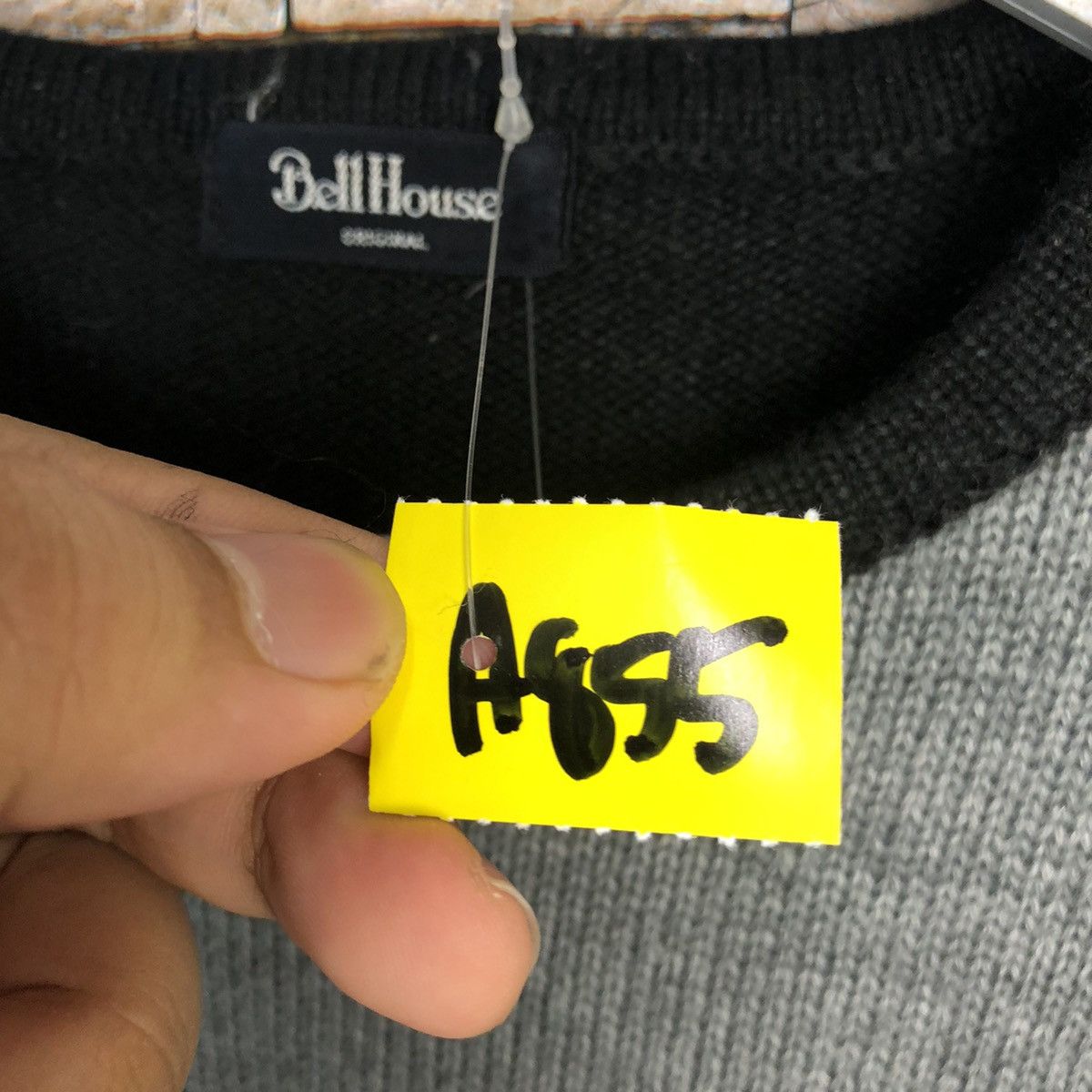 Homespun Knitwear × Japanese Brand Bell House Black art design Knitwear sweatshirt #A855 Size M / US 6-8 / IT 42-44 - 10 Thumbnail