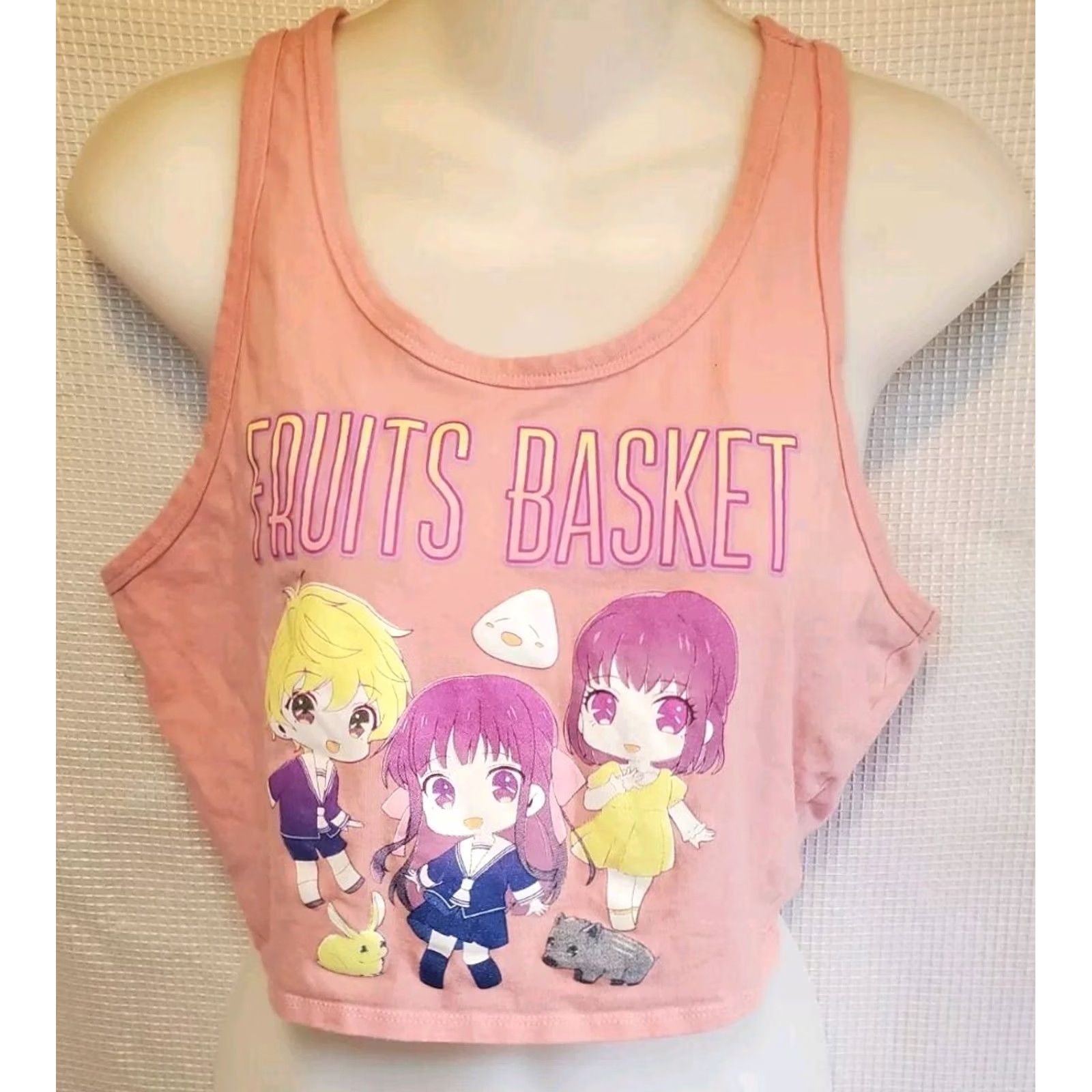 Hot Topic VINTAGE Hot Topic Womens Tank Top Cropped Anime Pink Medium Shirt Womens M Tank Cropped Anime Graphic Print Casual Summer Spring Kum Size M / US 6-8 / IT 42-44 - 2 Thumbnail