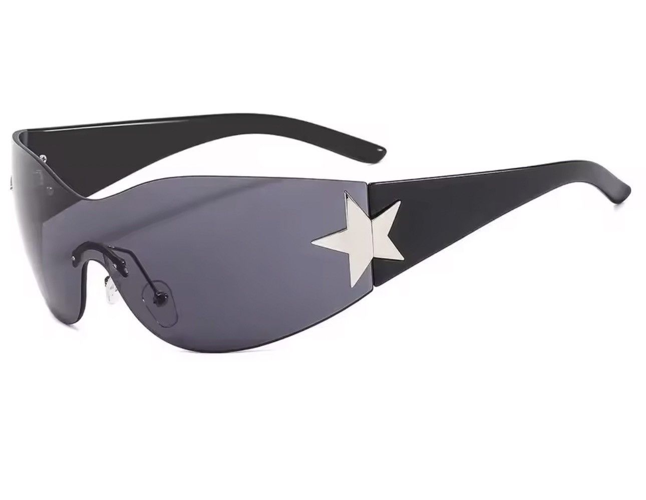 Japanese Brand Y2K Cyberpunk Star Shield Sunglasses - Rimless Size ONE SIZE - 8 Thumbnail