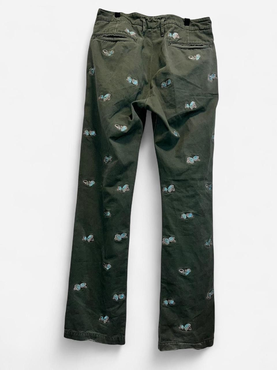 Kapital Diamond Ring Embroidered Pants Olive Green Size US 30 / EU 46 - 3 Thumbnail