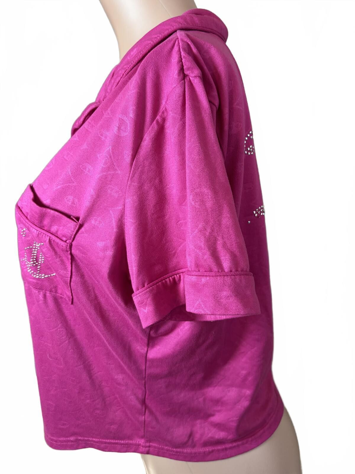 Juicy Couture Jeans Juicy Couture Pink Short Sleeve Button-Up Shirt. Large. Size L / US 10 / IT 46 - 4 Thumbnail