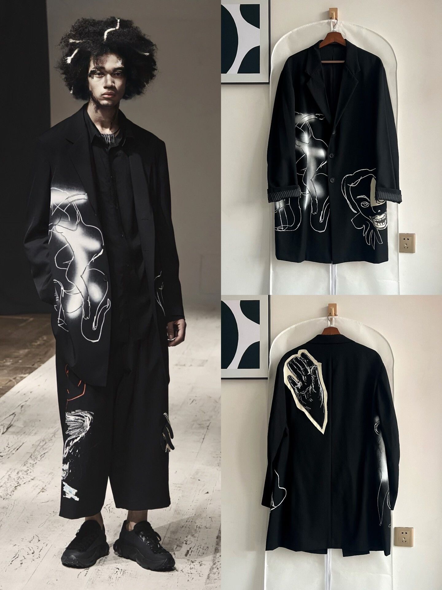 Yohji Yamamoto Yohji Yamamoto Graphic Coat Size US M / EU 48-50 / 2 - 1 Thumbnail