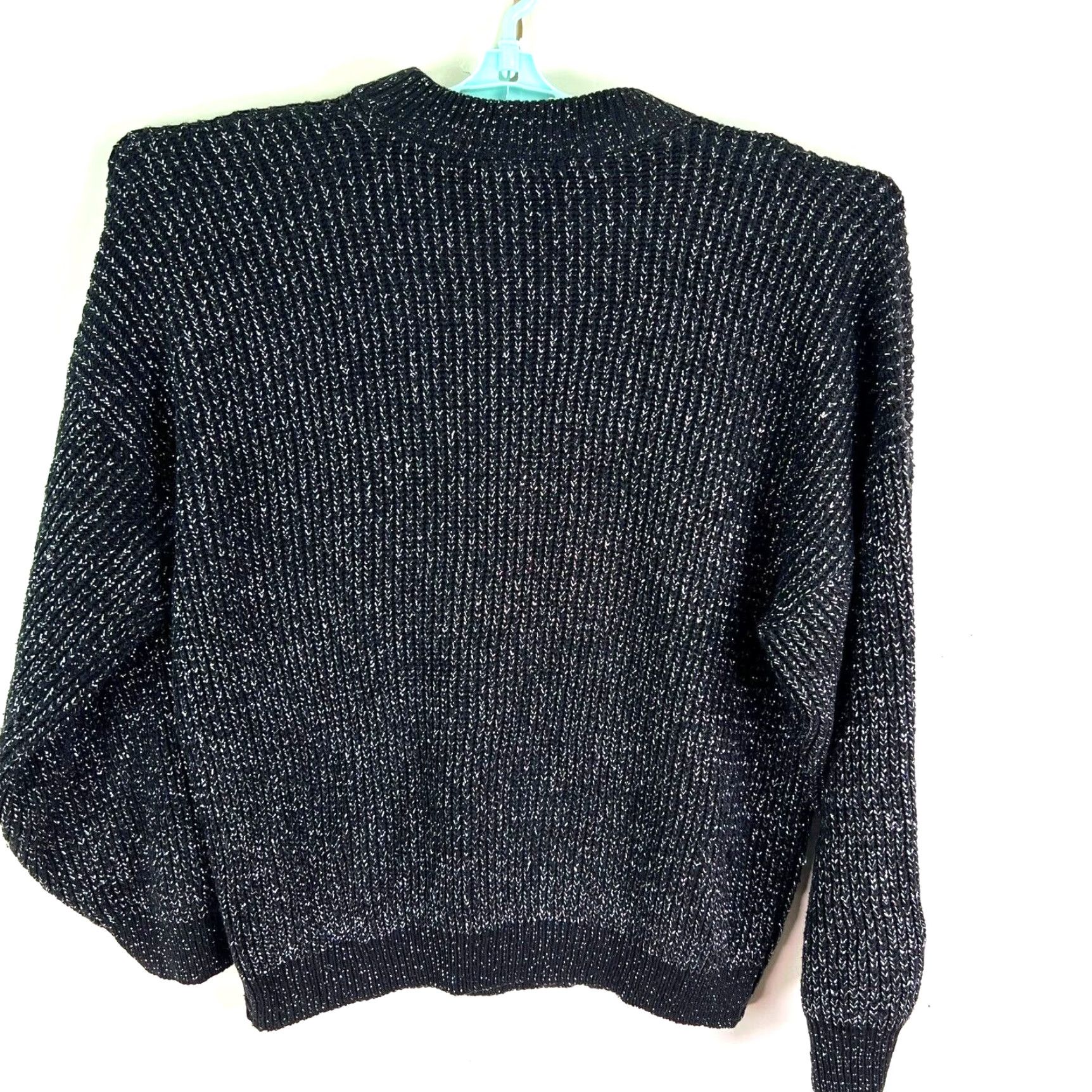 Vintage VINTAGE American Pride Glitter Waffle Knit Sweater Womens Size L Black Geometric 90s Party Size L / US 10 / IT 46 - 6 Thumbnail