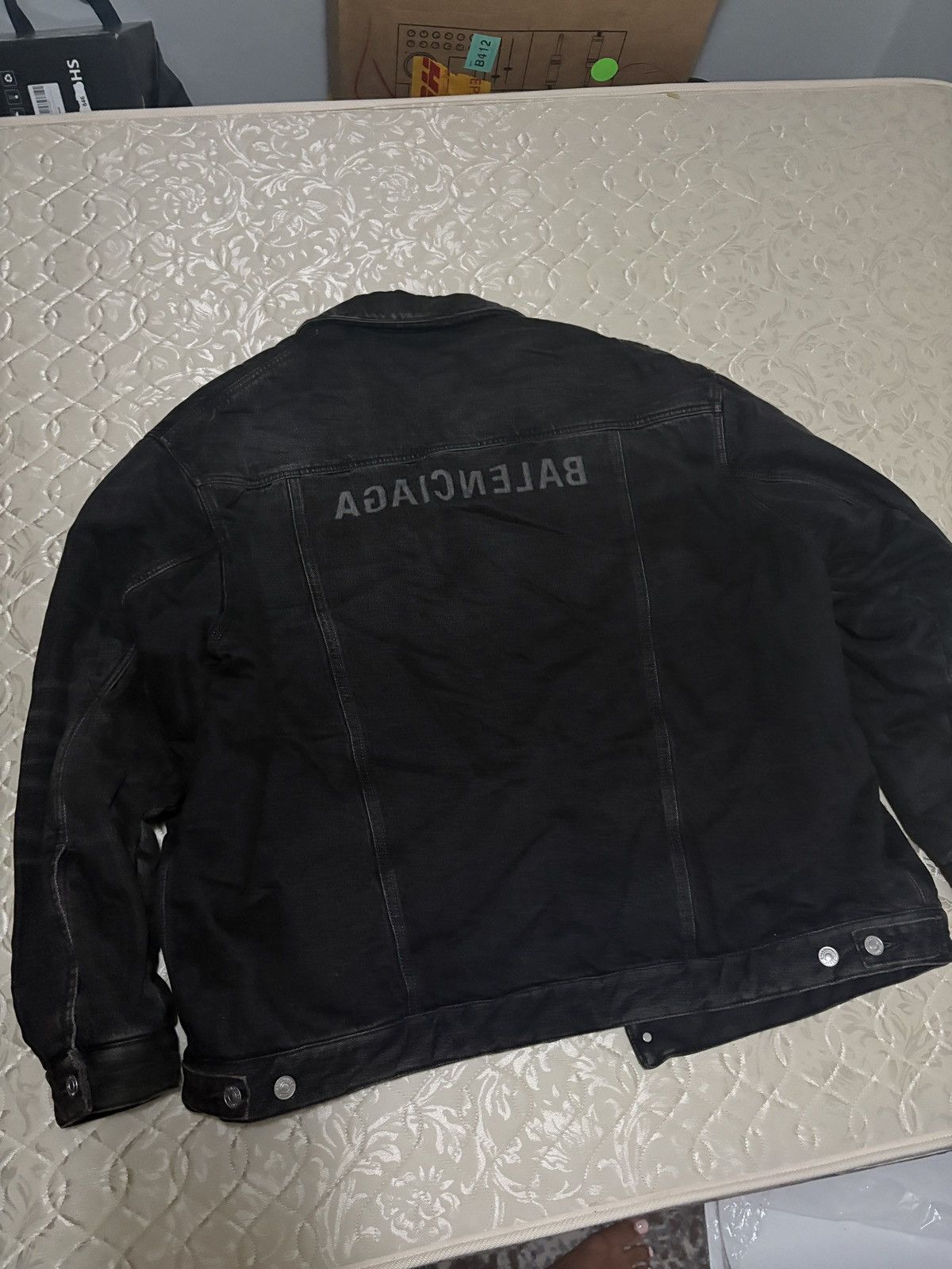 Balenciaga Mirror Padded Denim Jacket 'Dark Grey' Size US XL / EU 56 / 4 - 6 Thumbnail