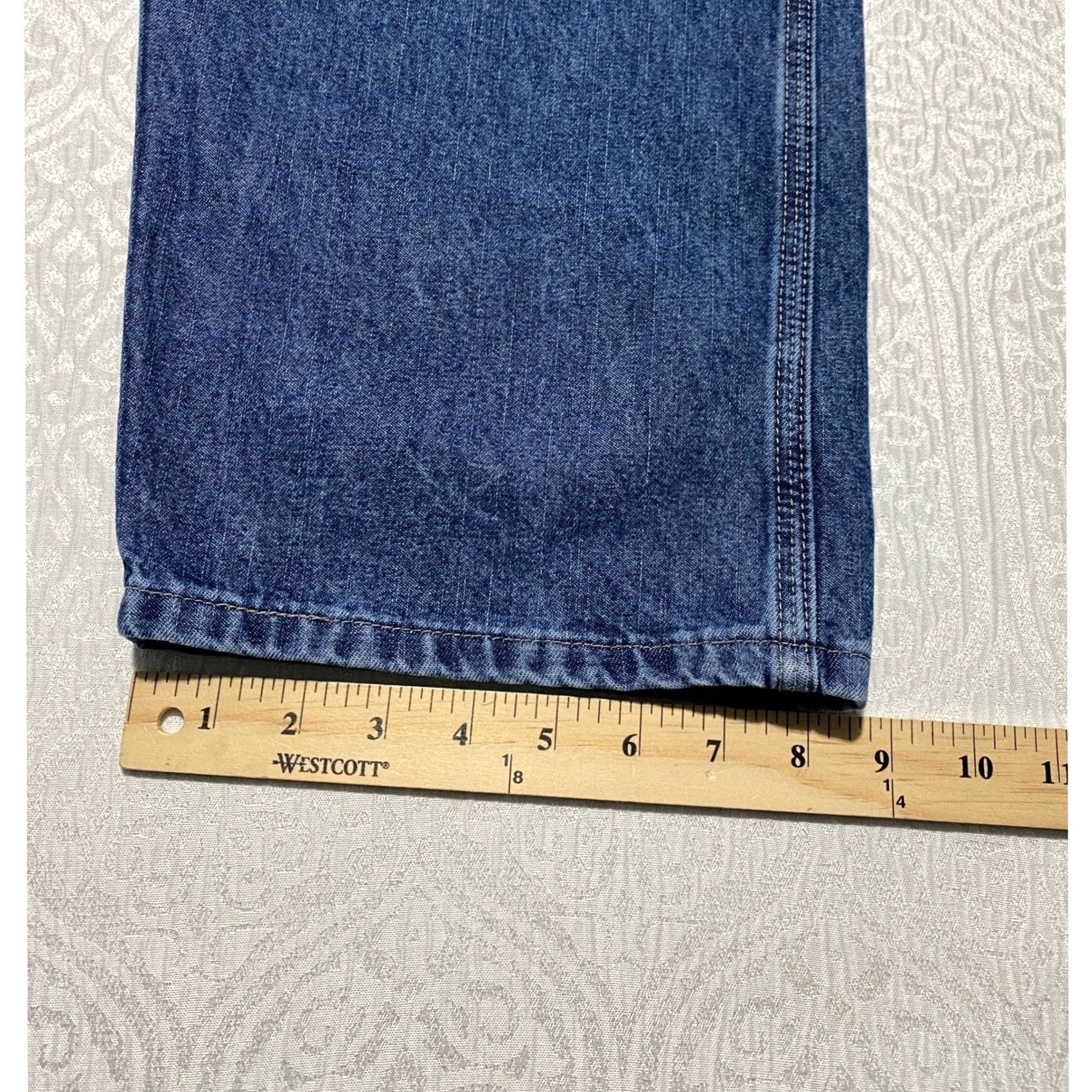 Wrangler Wrangler Carpenter Jeans Mens 34x33 Dark Wash Blue Denim Relaxed Fit 90s Hip Hop Size US 34 / EU 50 - 6 Thumbnail