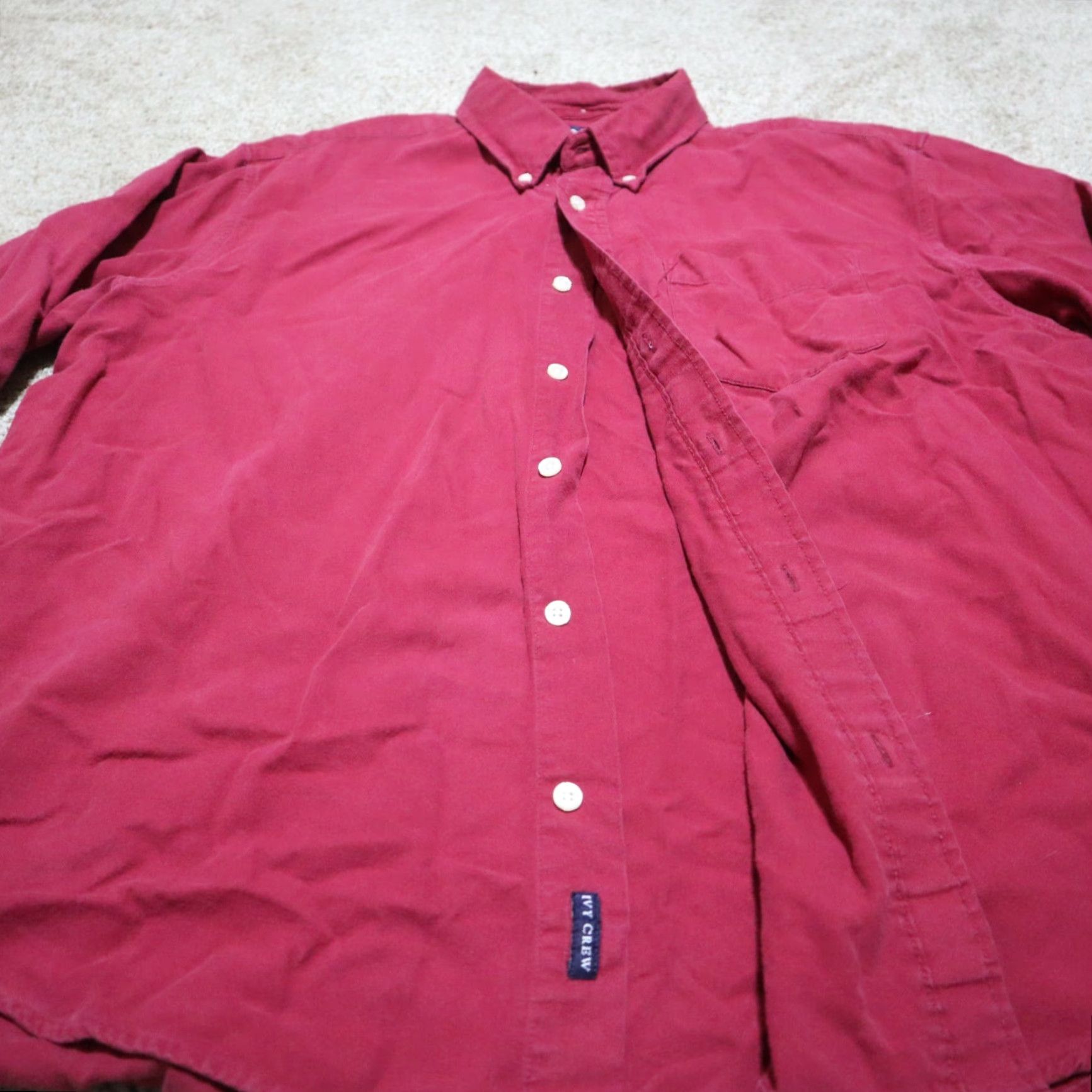 Vintage Ivy Crew Shirt Long Sleeve Red Button Front Mens XL 100% Cotton Sized Adult XL Red Shirt Mens Ivy Crew Button-Up Long Sleeve Cotton" Size US XL / EU 56 / 4 - 2 Thumbnail