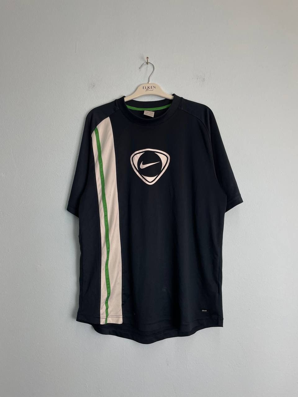 Nike × Vintage Nike Vintage Center Logo Swoosh Y2K Drill Jersey T-Shirt Size US L / EU 52-54 / 3 - 1 Thumbnail