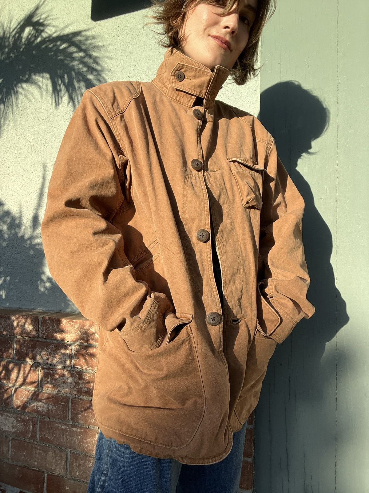 Other Faded warm tan canvas utility / chore jacket Size US M / EU 48-50 / 2 - 8 Thumbnail