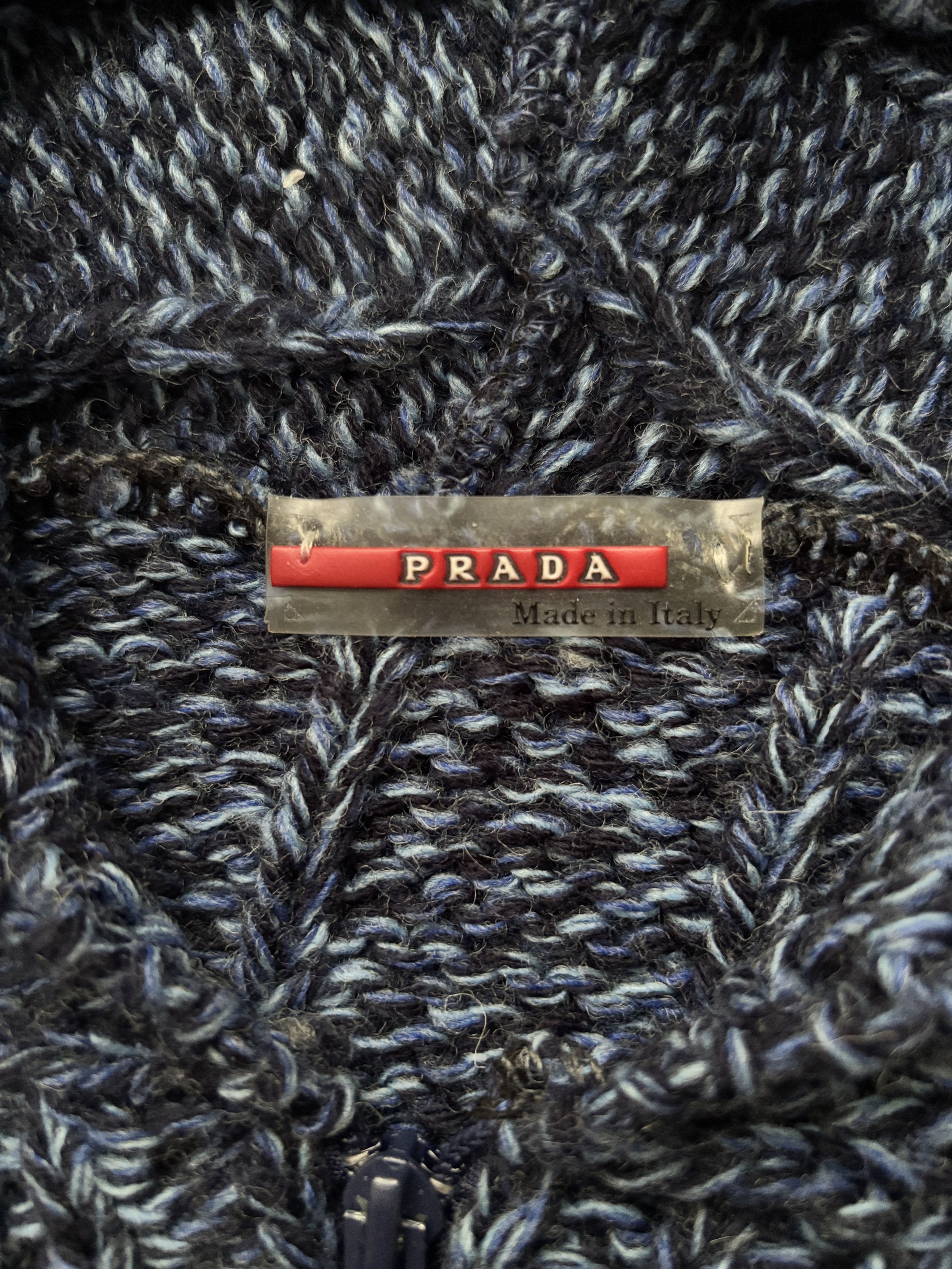 Prada ⚡️QUICK SALE⚡️Prada Sport Blue Knit Zip-Up Hoodie Size S / US 4 / IT 40 - 4 Thumbnail
