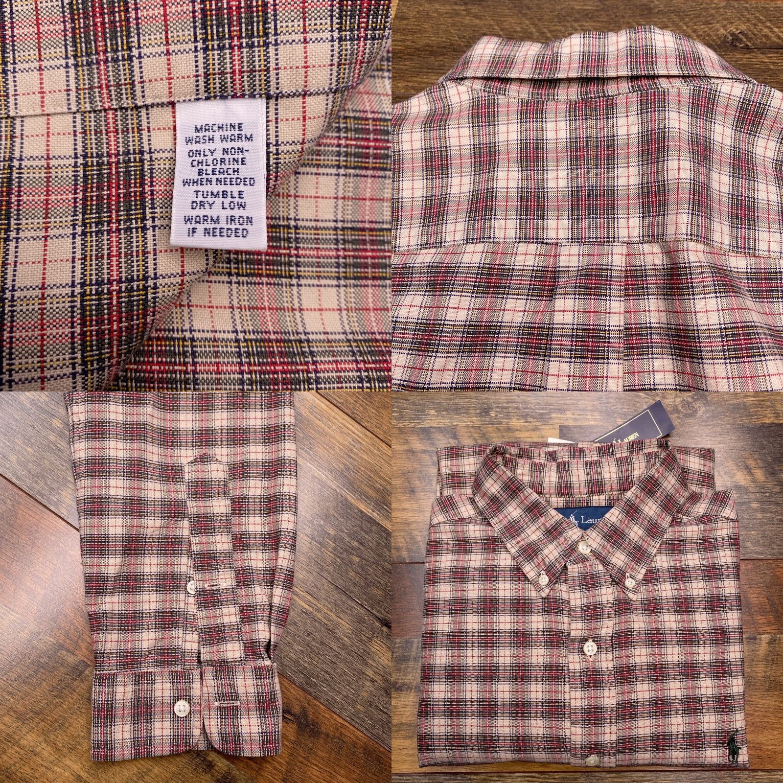 Ralph Lauren Ralph Lauren Shirt Adult Large Button-Up Long Sleeve Plaid Mens NEW Brown 100% Cotton Classic Button-Down Triangle Logo? Size US L / EU 52-54 / 3 - 8 Thumbnail