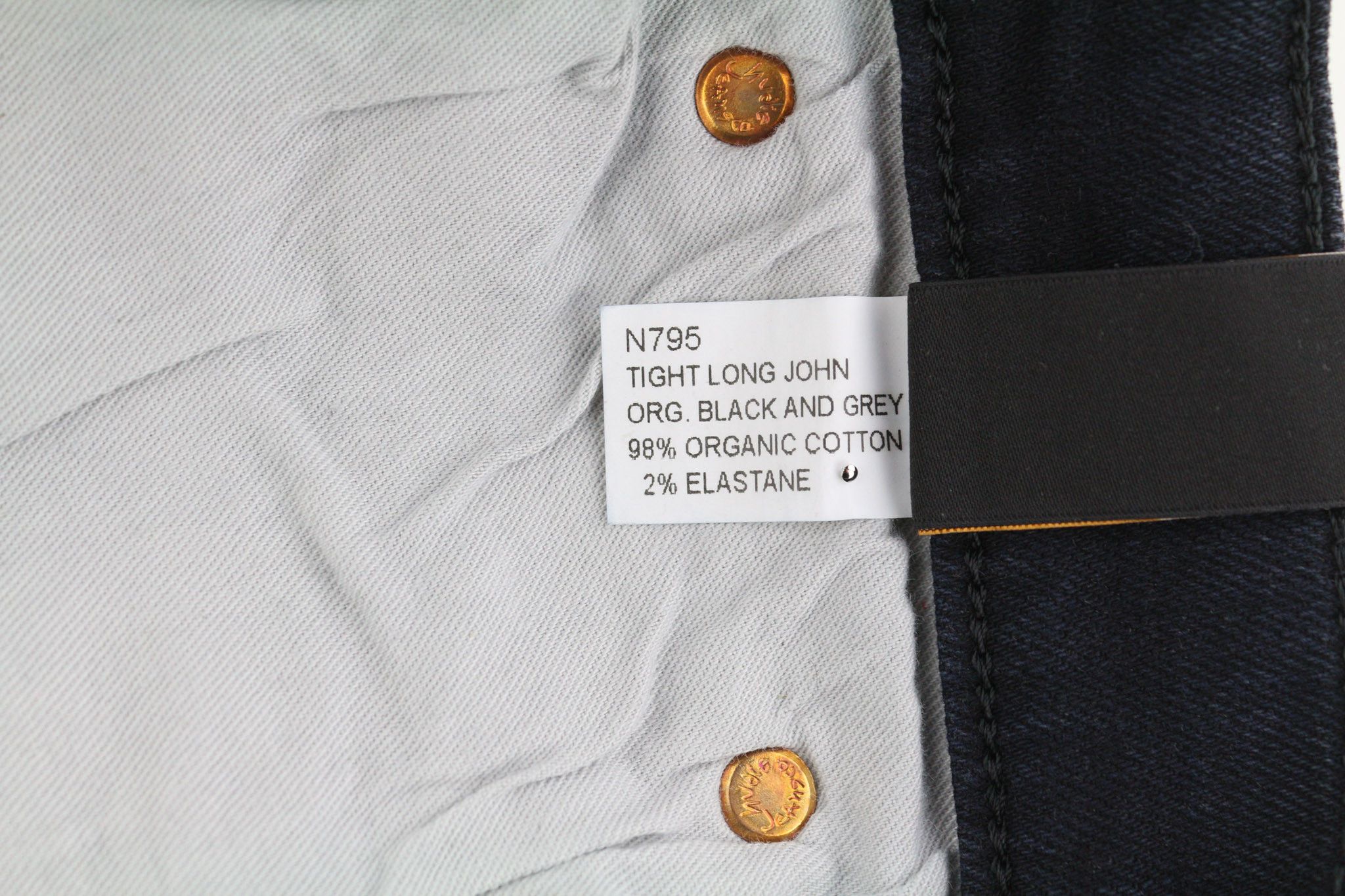 Nudie Jeans TIGHT LONG JOHN W29/L32 Organic Black Grey 82684 Size US 29 - 7 Thumbnail