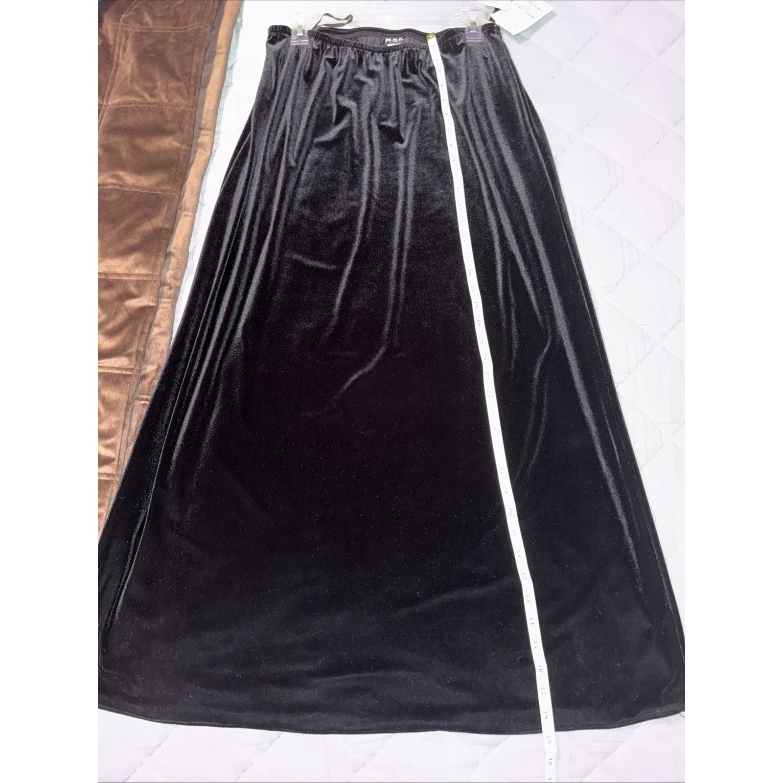Other MSK Holiday Goth Vintage Black Velvet Maxi Skirt Sz 14 NWT Size 36" / US 14 / IT 50 - 6 Thumbnail