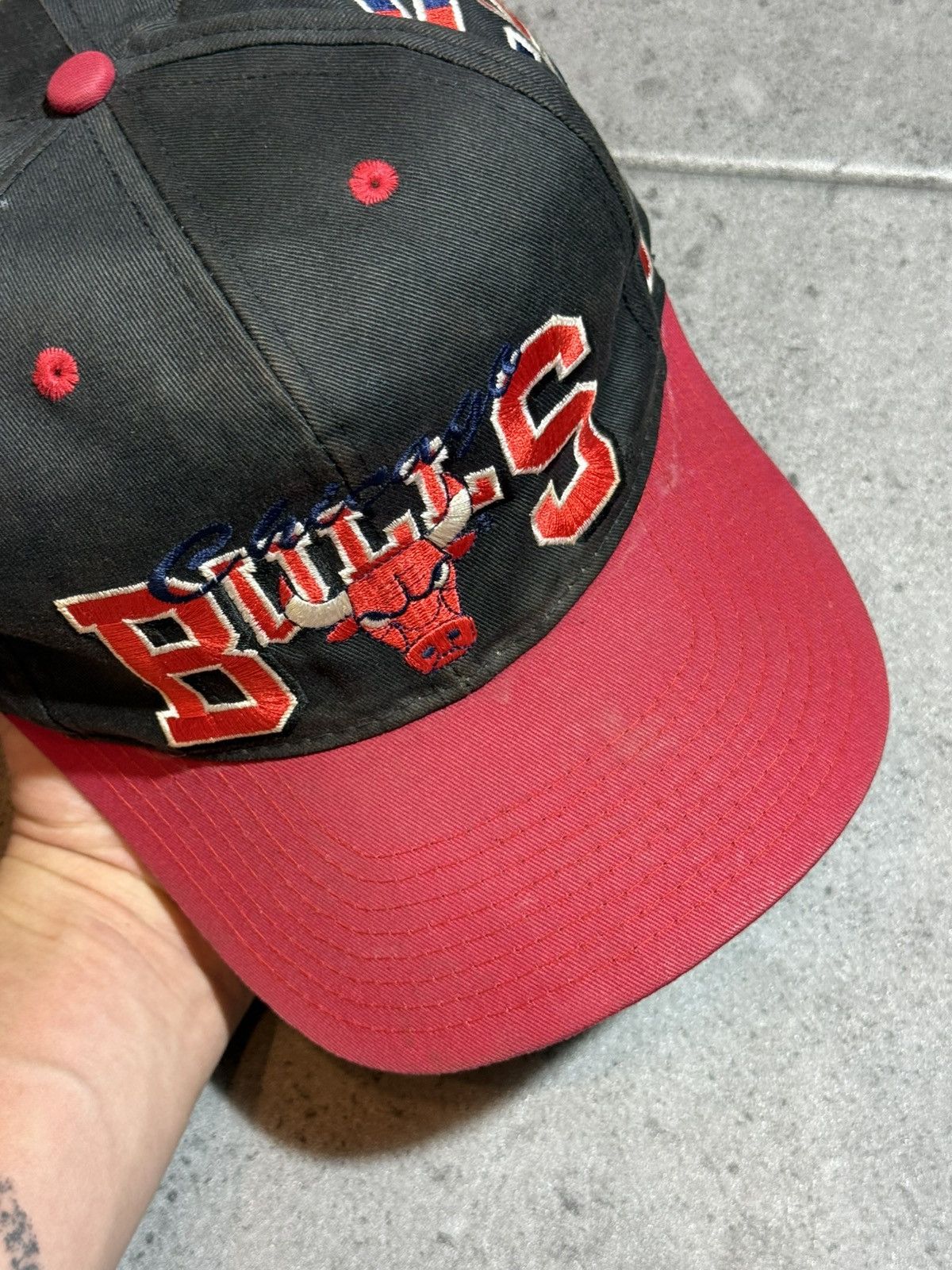 NBA Rare Hat Vintage Chicago Bulls NBA Snapback USA logo 90s Size ONE SIZE - 8 Thumbnail