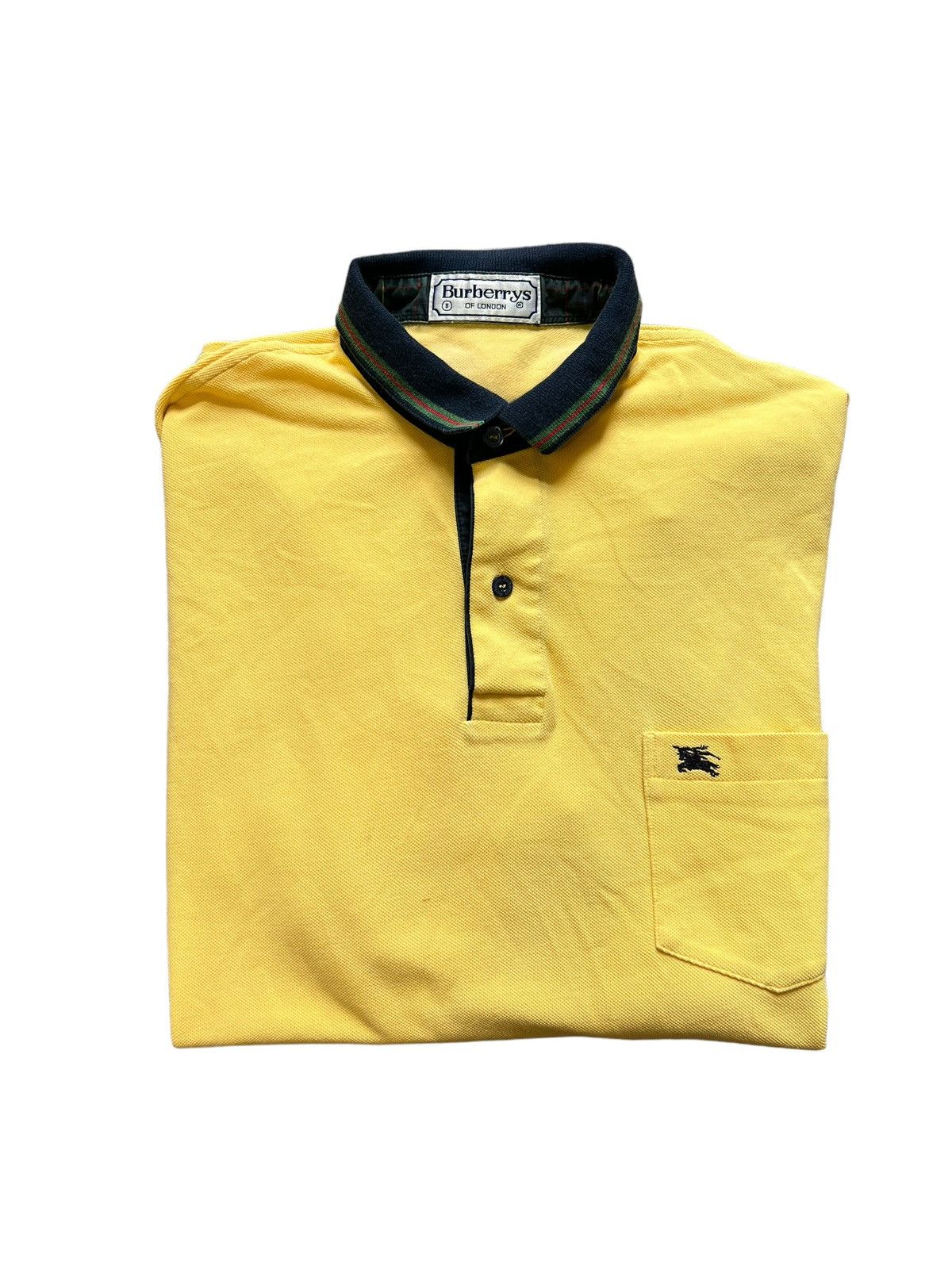 Burberry Vintage 80s Burberrys Vintage Yellow Polo Shirt XL Hype Size US XL / EU 56 / 4 - 1 Thumbnail