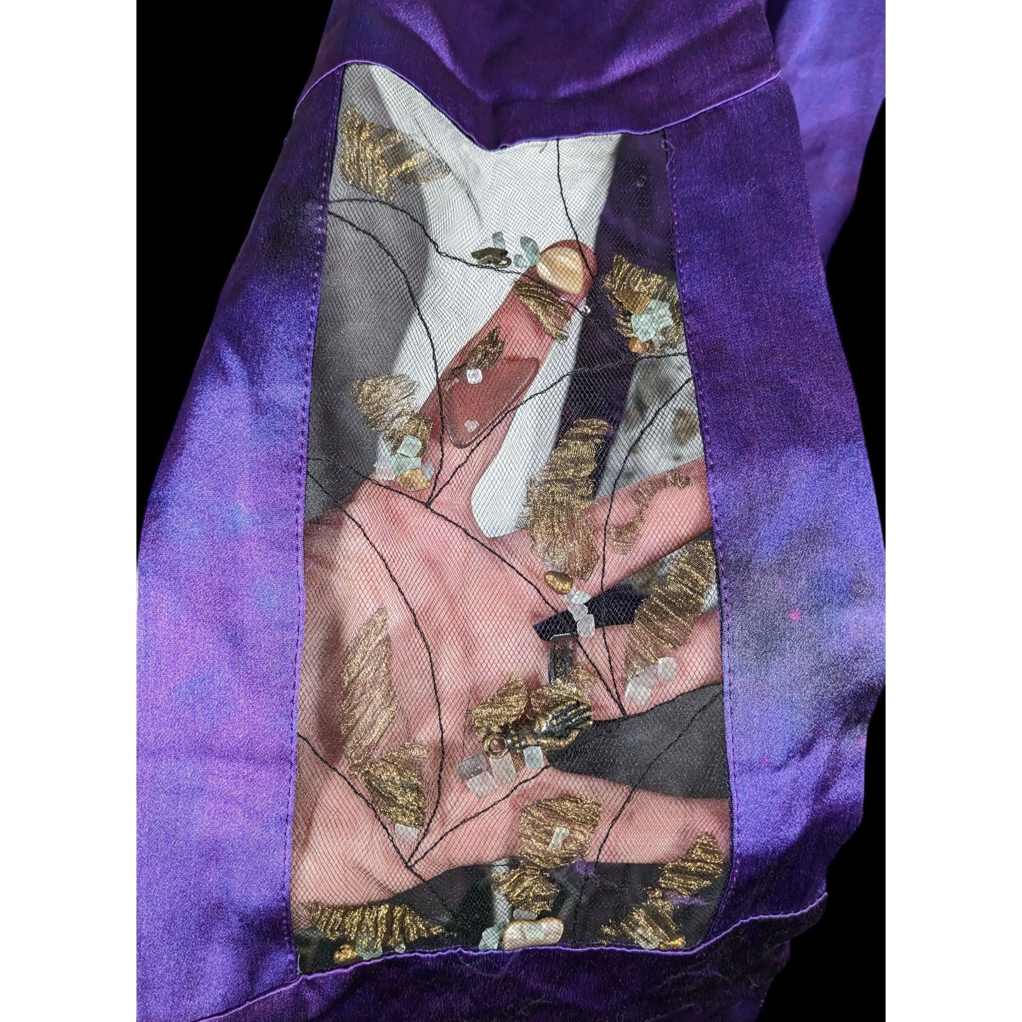 Other Gothic Mystic Purple Mottled Scarf With Crystal And Charm In Size ONE SIZE - 5 Thumbnail