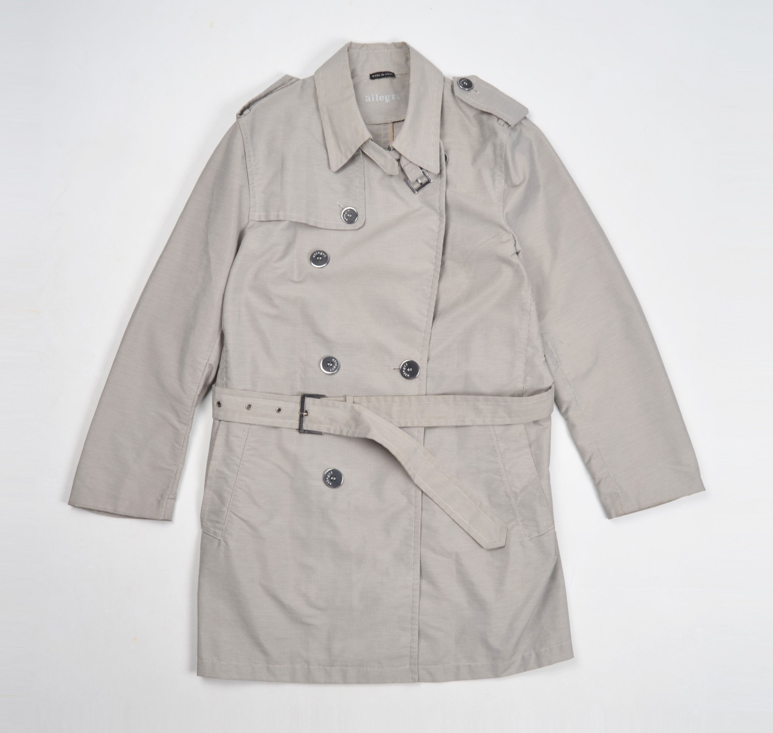 Allegri Men's Allegri Belted Gray Double Breasted Trench Coat Size US M / EU 48-50 / 2 - 1 Thumbnail