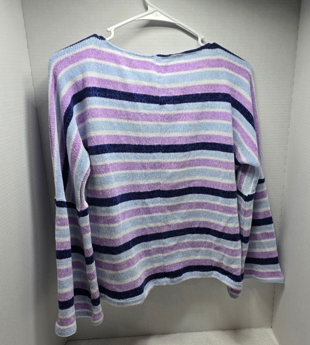 The Unbranded Brand Women's Chenault Striped Crew Neck Sweater S Purple Blue Size S / US 4 / IT 40 - 6 Thumbnail