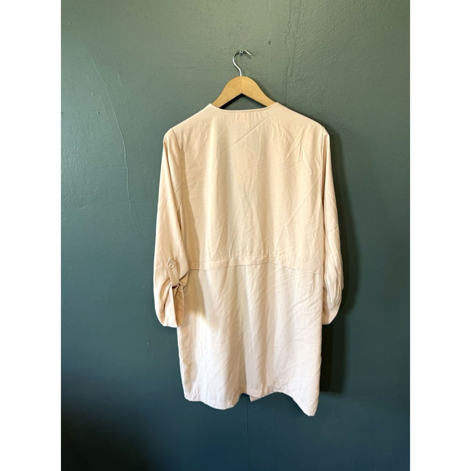 Vintage DR2 Womens Peach Open Front Long Sleeve Jacket Size L NWT Halloween Kimono Style Size L / US 10 / IT 46 - 2 Thumbnail