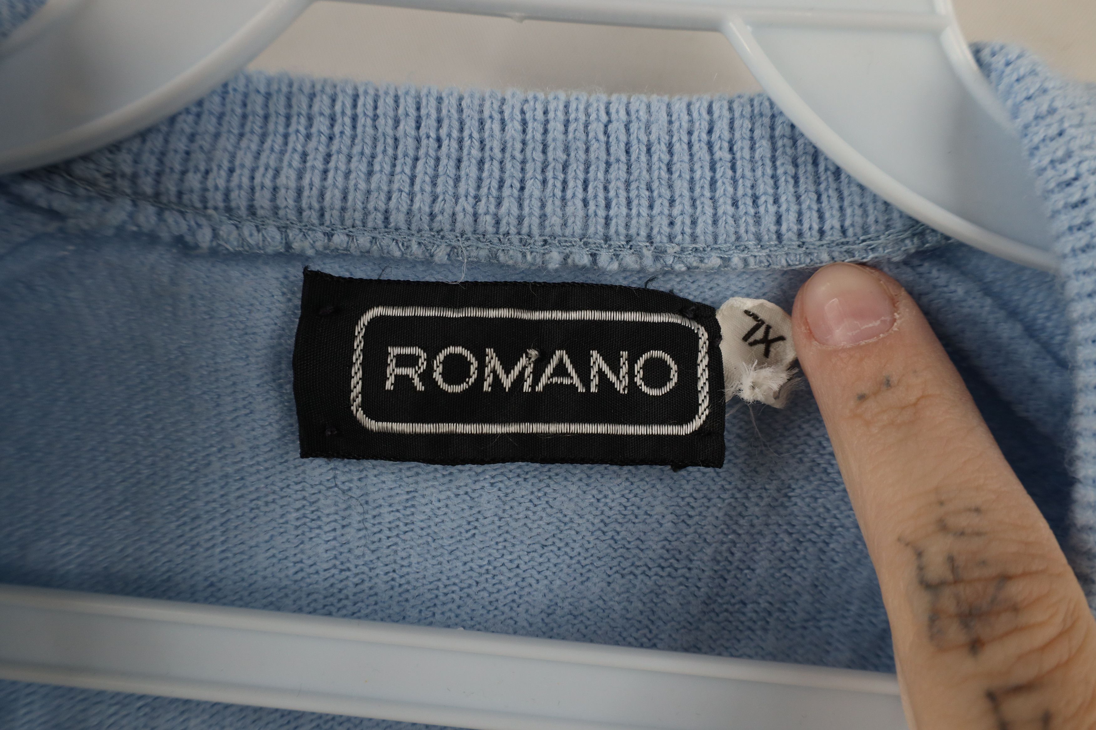 Vintage Vintage 70s Streetwear Blank Knit Sweater Carolina Blue USA Size US XL / EU 56 / 4 - 6 Thumbnail