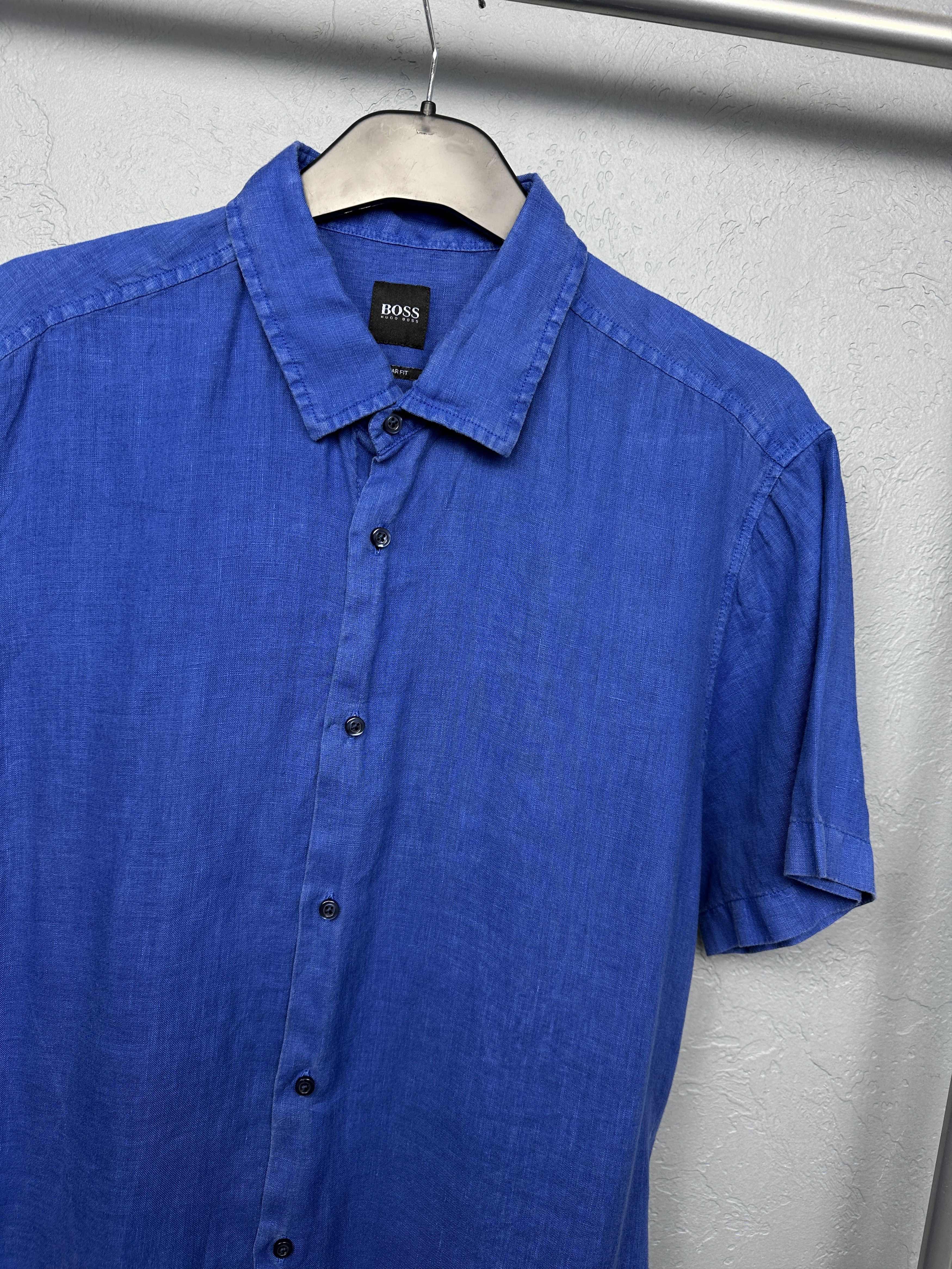 Hugo Boss Hugo Boss Vintage Mens LINEN Short Sleeve Shirt Size US L / EU 52-54 / 3 - 2 Thumbnail