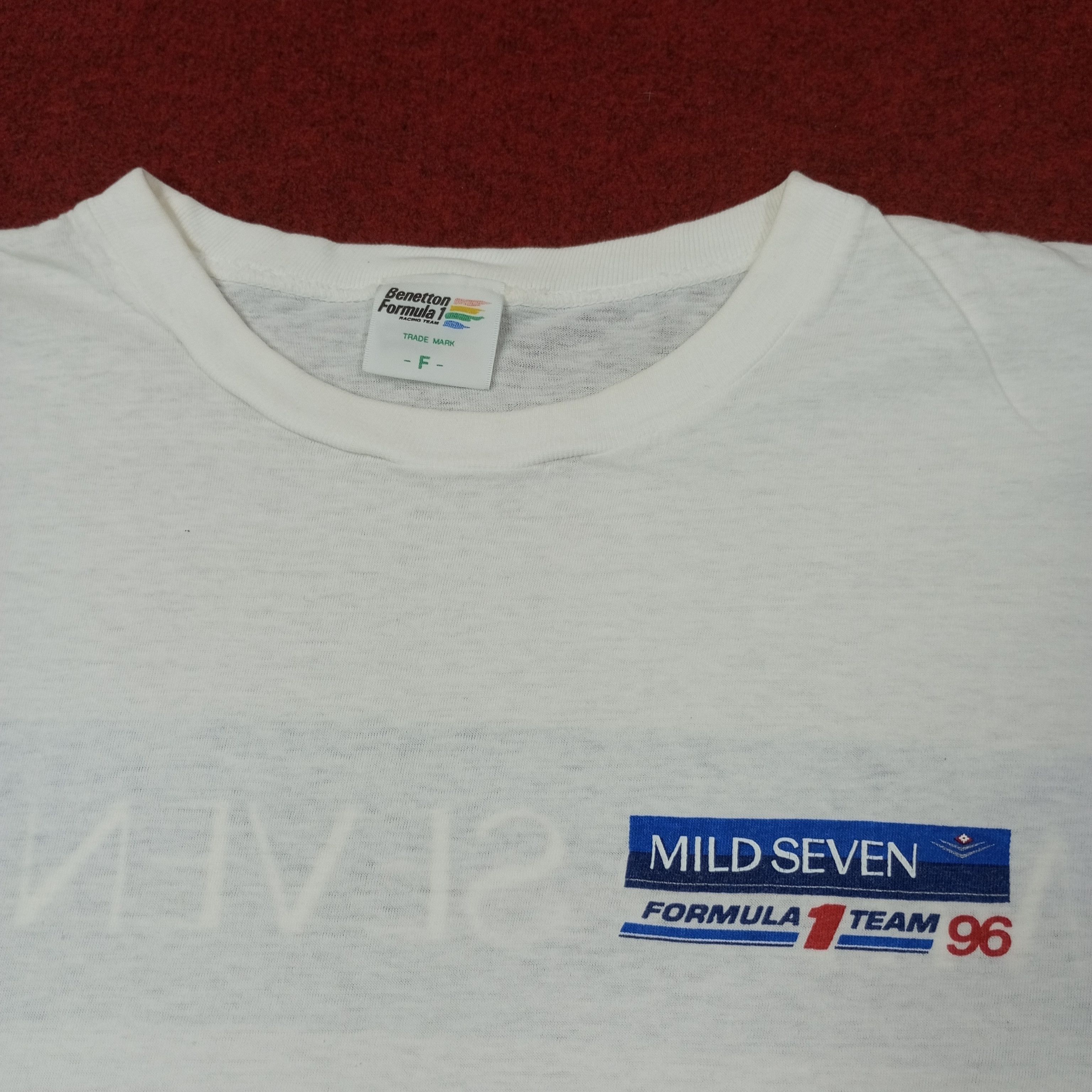Benetton Benetton Formula One Racing Team Mild Seven Tshirt c223n17 Size US L / EU 52-54 / 3 - 4 Thumbnail
