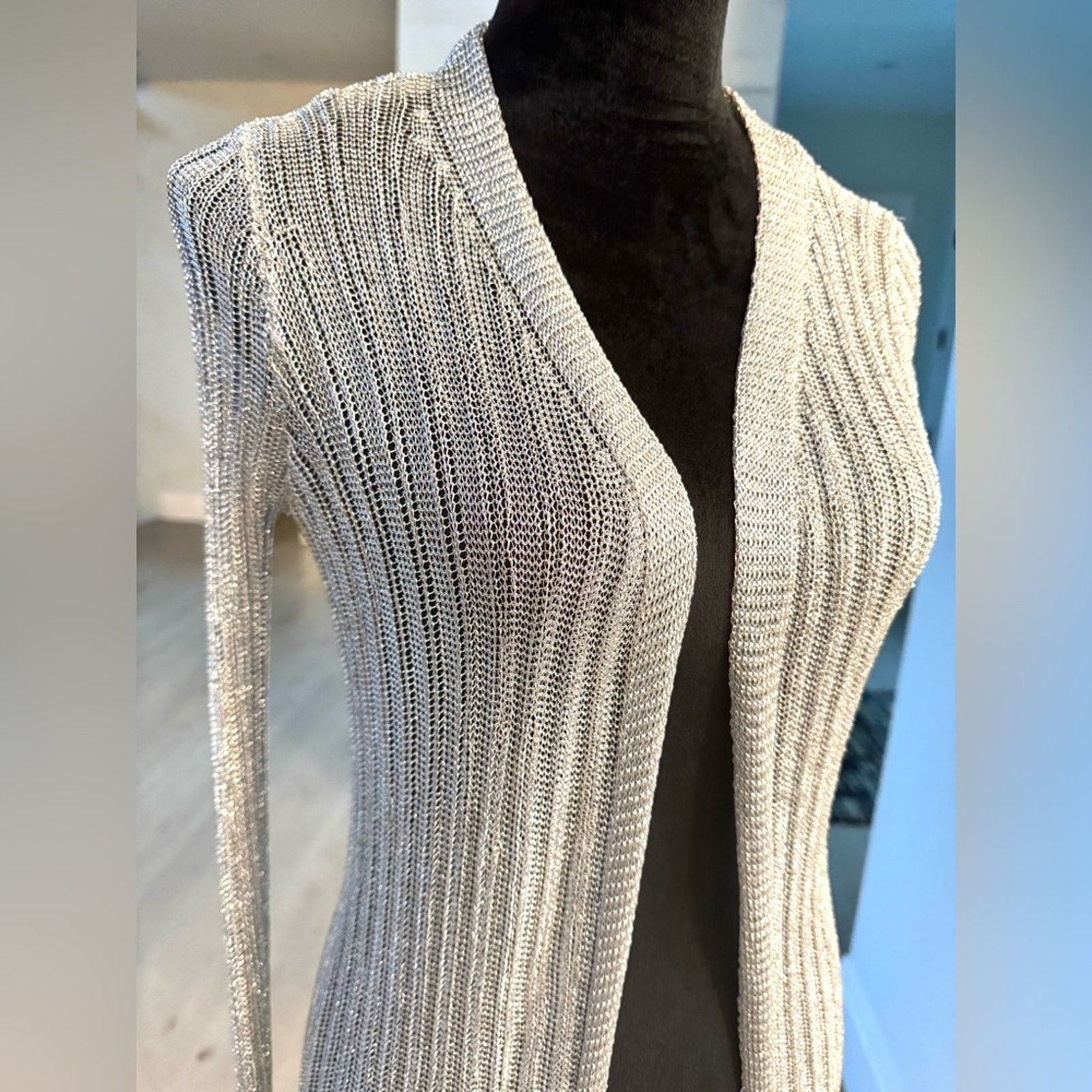 Other Elegant silver Metallic Cardigan size XS Size XS / US 0-2 / IT 36-38 - 2 Thumbnail