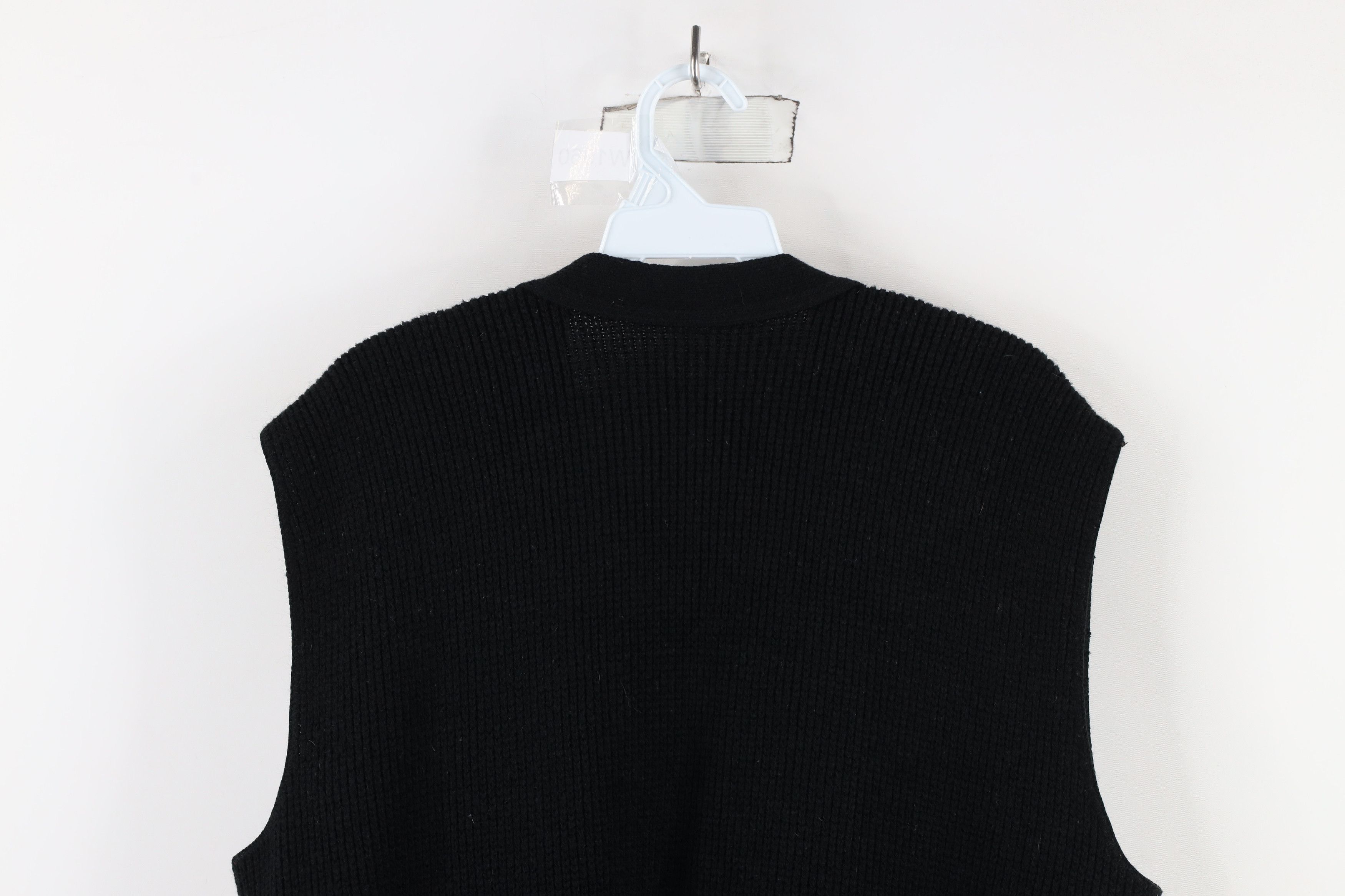 Vintage Vintage 60s 70s Streetwear Cable Knit Sweater Vest Black Size XL / US 12-14 / IT 48-50 - 8 Thumbnail