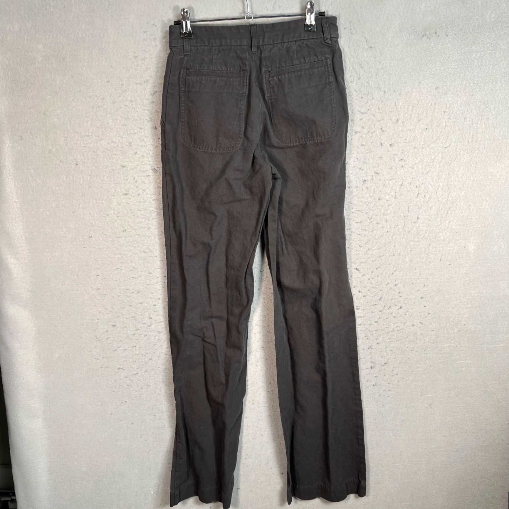 A.P.C. A.P.C. Womens Size 34 Dark Grey Cotton-Linen Blend Straight-Leg Pants Shirt? Size 24" / US 00 / IT 34 - 2 Thumbnail