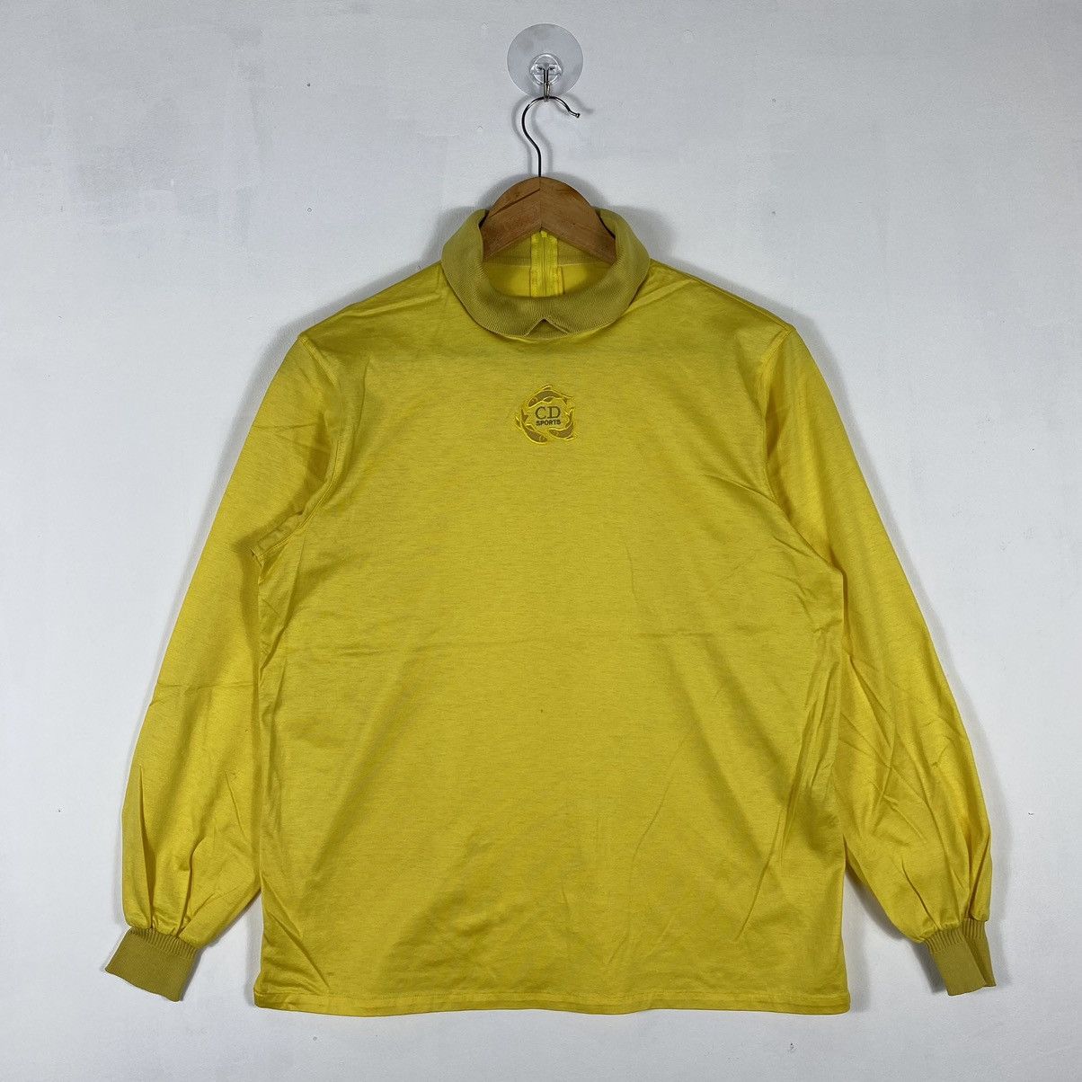 Christian Dior Monsieur × Vintage VINTAGE 80's CD SPORTS BACK ZIPPER LS POLO TEE Size M / US 6-8 / IT 42-44 - 2 Thumbnail