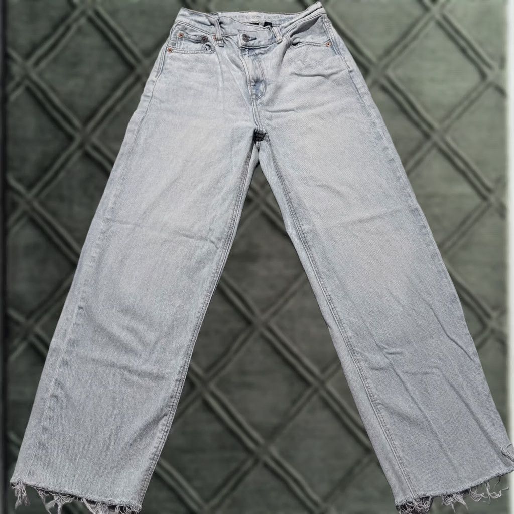 American Eagle Outfitters American Eagle Outfitters Strigid Jeans Women's Blue Denim Stretch Frayed - 0 Size 25" / US 0 / IT 36 - 1 Thumbnail