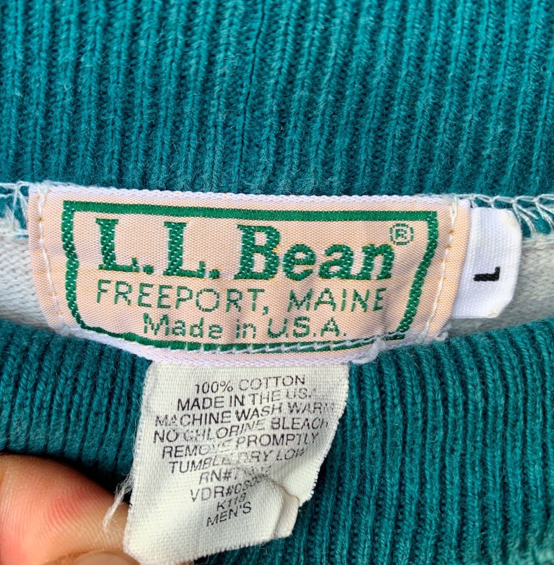 L.L. Bean VINTAGE 1980s LL BEAN TURTLENECK STRIPED SWEATSHIRT Size US L / EU 52-54 / 3 - 8 Thumbnail