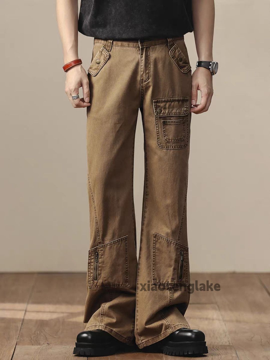 Designer × Japanese Brand × Vintage washed faded utility skate hiphop cargo flared pants Size US 32 / EU 48 - 1 Thumbnail