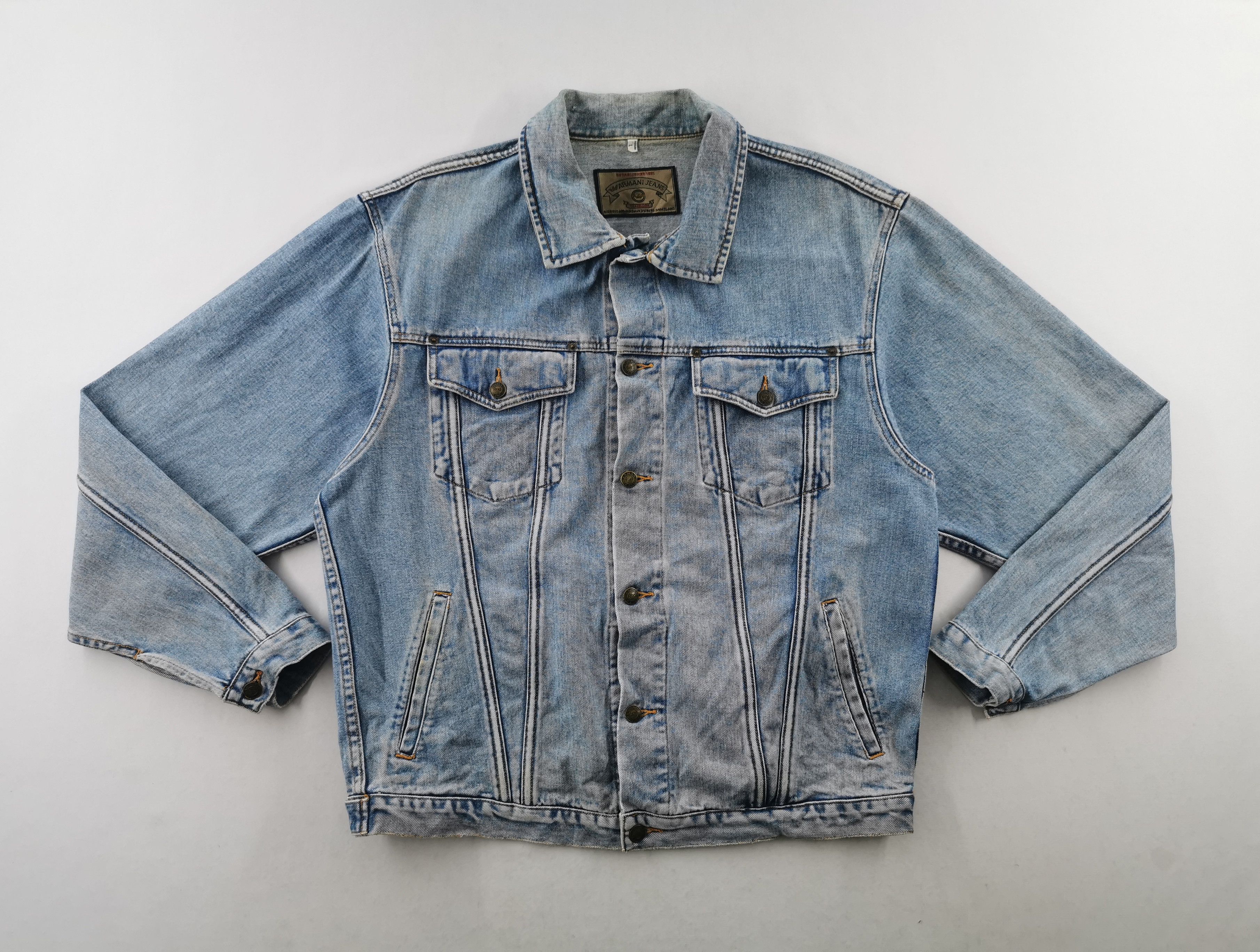 Armani Vintage 90s Armani Jeans Denim Jacket Size L | Grailed