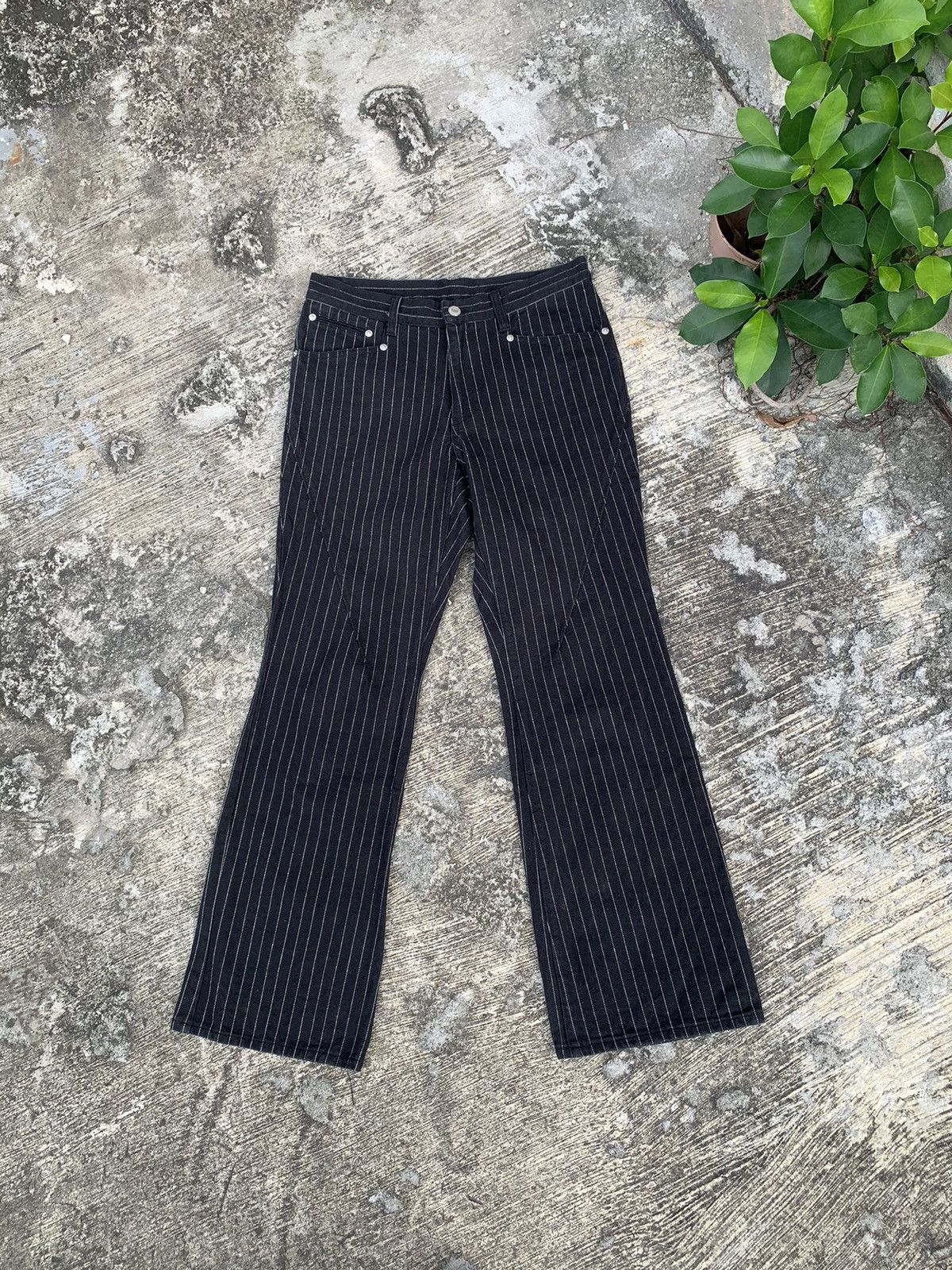 If Six Was Nine × Le Grande Bleu (L.G.B.) × Tornado Mart Flare Asm atelier sab men stripe bootcut jeans Size US 30 / EU 46 - 1 Thumbnail