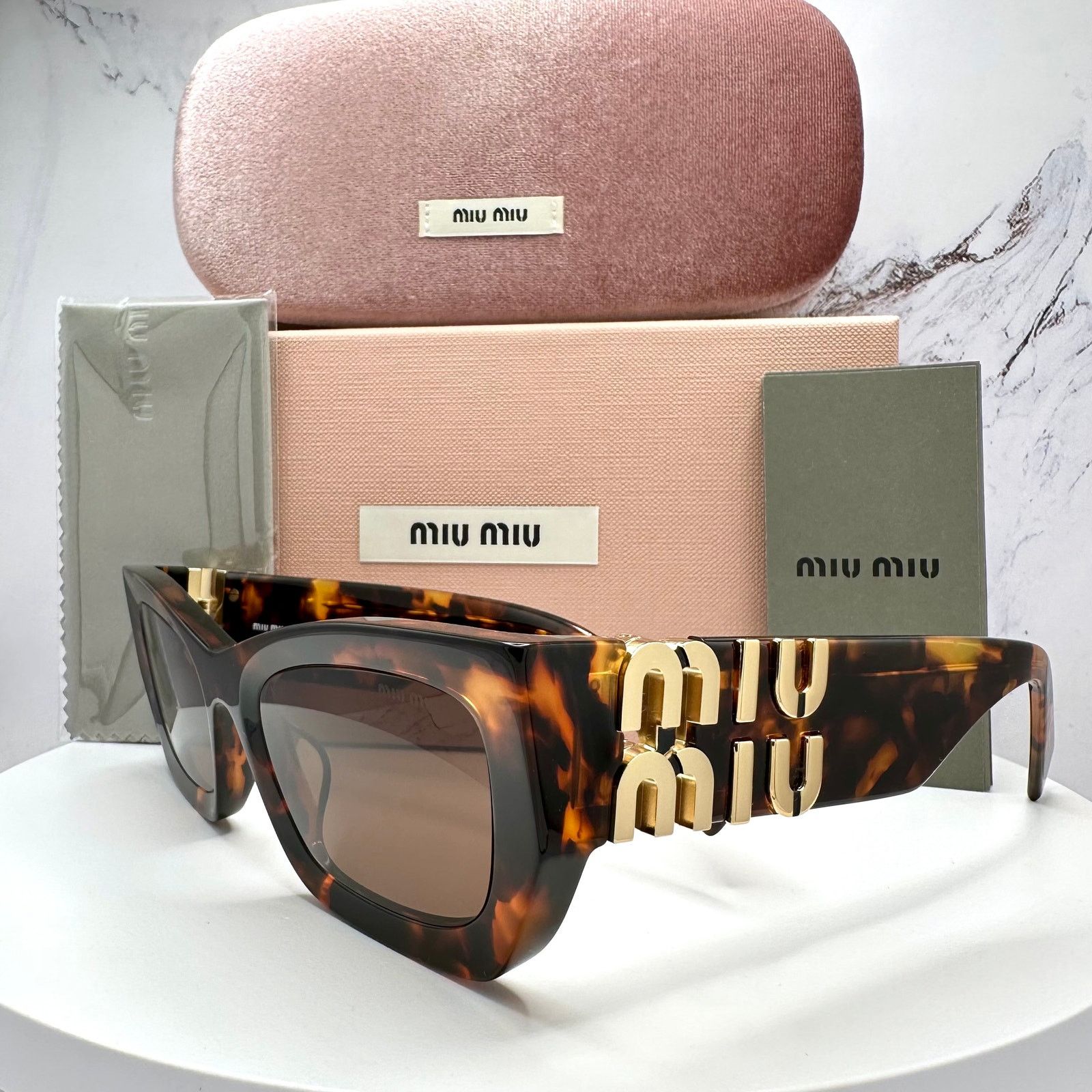 Miu Miu New MIU MIU Sunglasses Runway Glimpse Authentic Brown Square Size ONE SIZE - 23 Thumbnail
