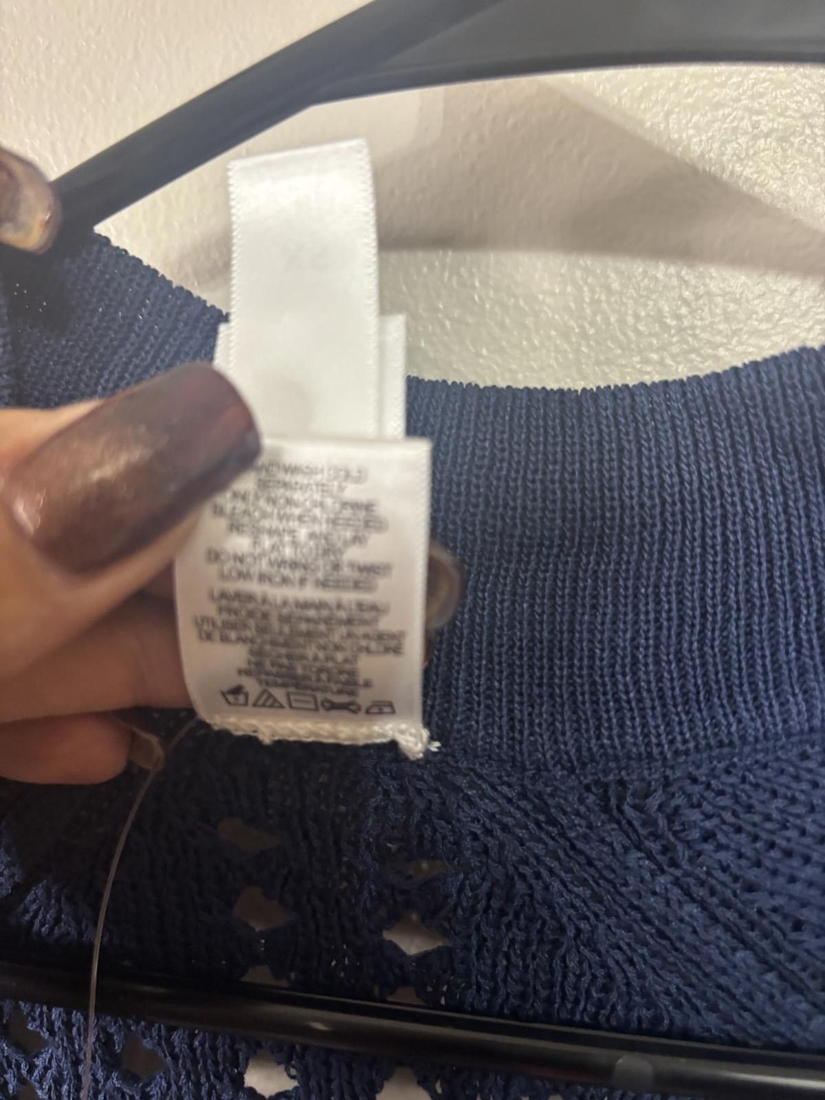 Designer Wynne Layers Cozy Navy Blue Open Knit Sweater - Size XS Size XS / US 0-2 / IT 36-38 - 6 Thumbnail