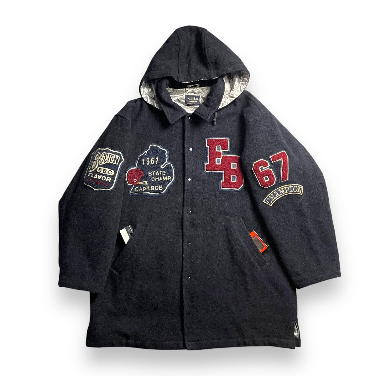 Japanese Brand VINTAGE EASTBOY EMBROIDERED SPELL OUT WOOL VARSITY JACKET Size US XL / EU 56 / 4 - 1 Thumbnail