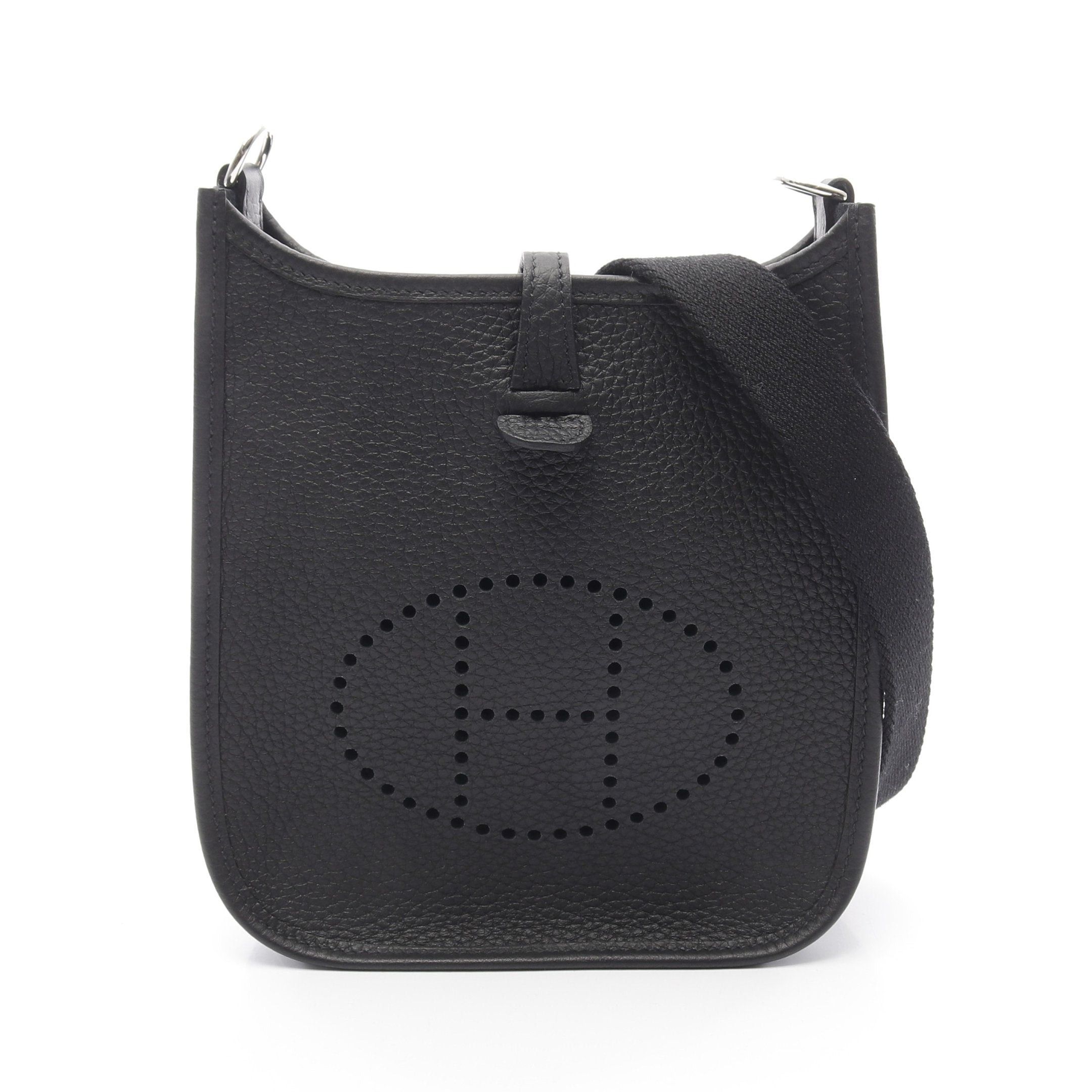 Hermes Hermes Evelyn Tpm Shoulder Bag Clemence Leather Black Silver Hardware Double Engraved Size ONE SIZE - 1 Thumbnail
