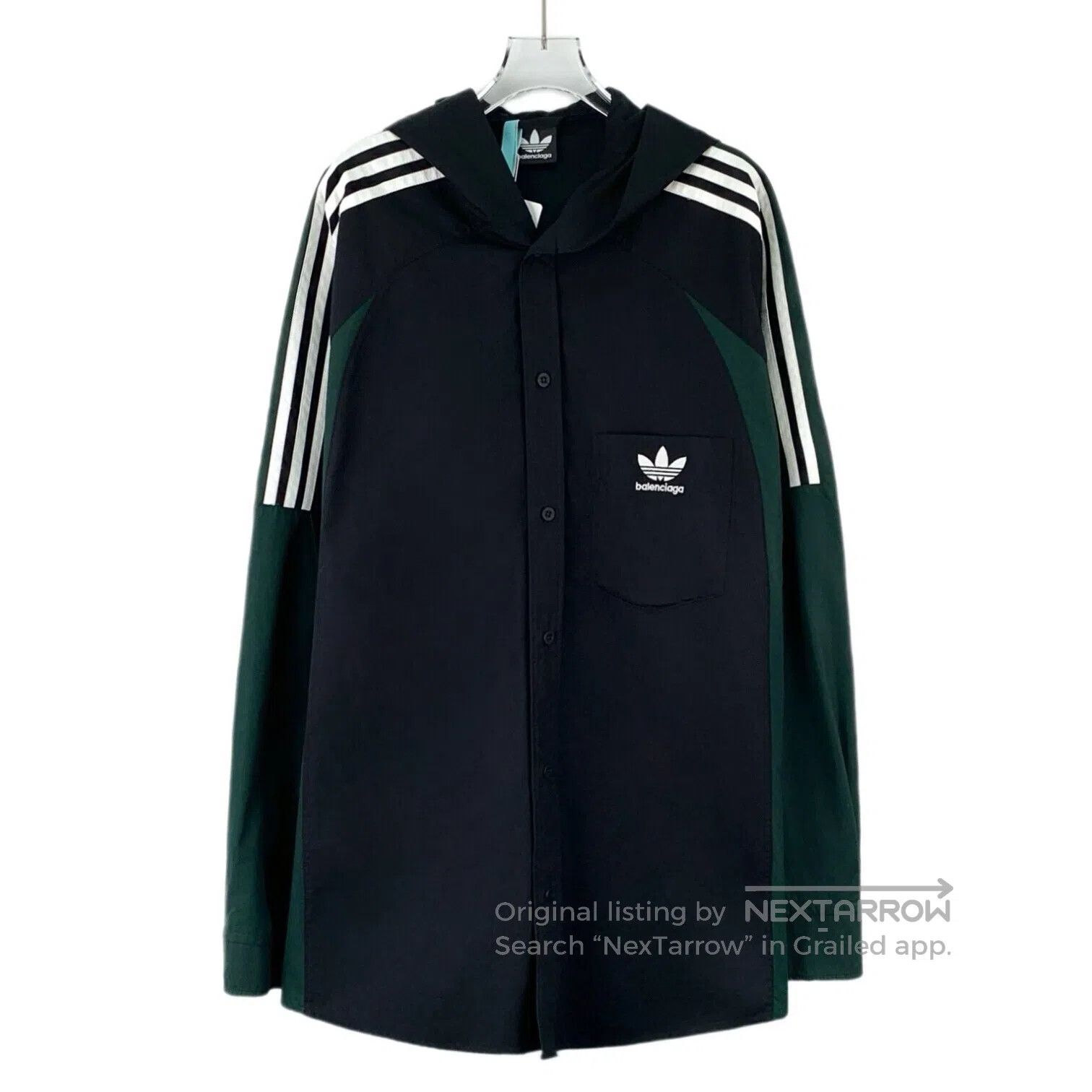 Balenciaga Balenciaga Color-blocked side stripe logo cotton hooded si Size US L / EU 52-54 / 3 - 1 Thumbnail