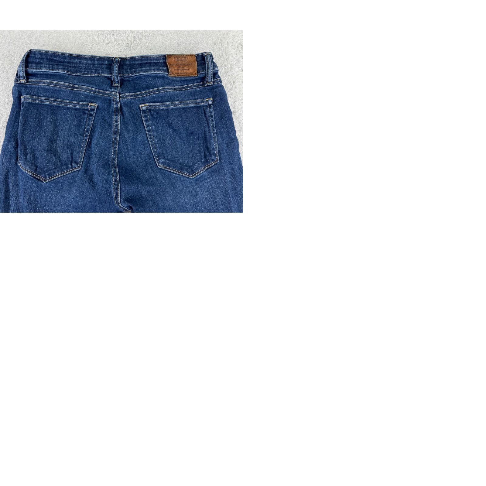 Lucky Brand Lucky Brand Jeans Women 6 Blue Denim Skinny Mid Rise 27x27 - USA 5-Pocket Button Zip Crop Pattern Dark Wash - Vintage Shirt? Size 28" / US 6 / IT 42 - 10 Thumbnail