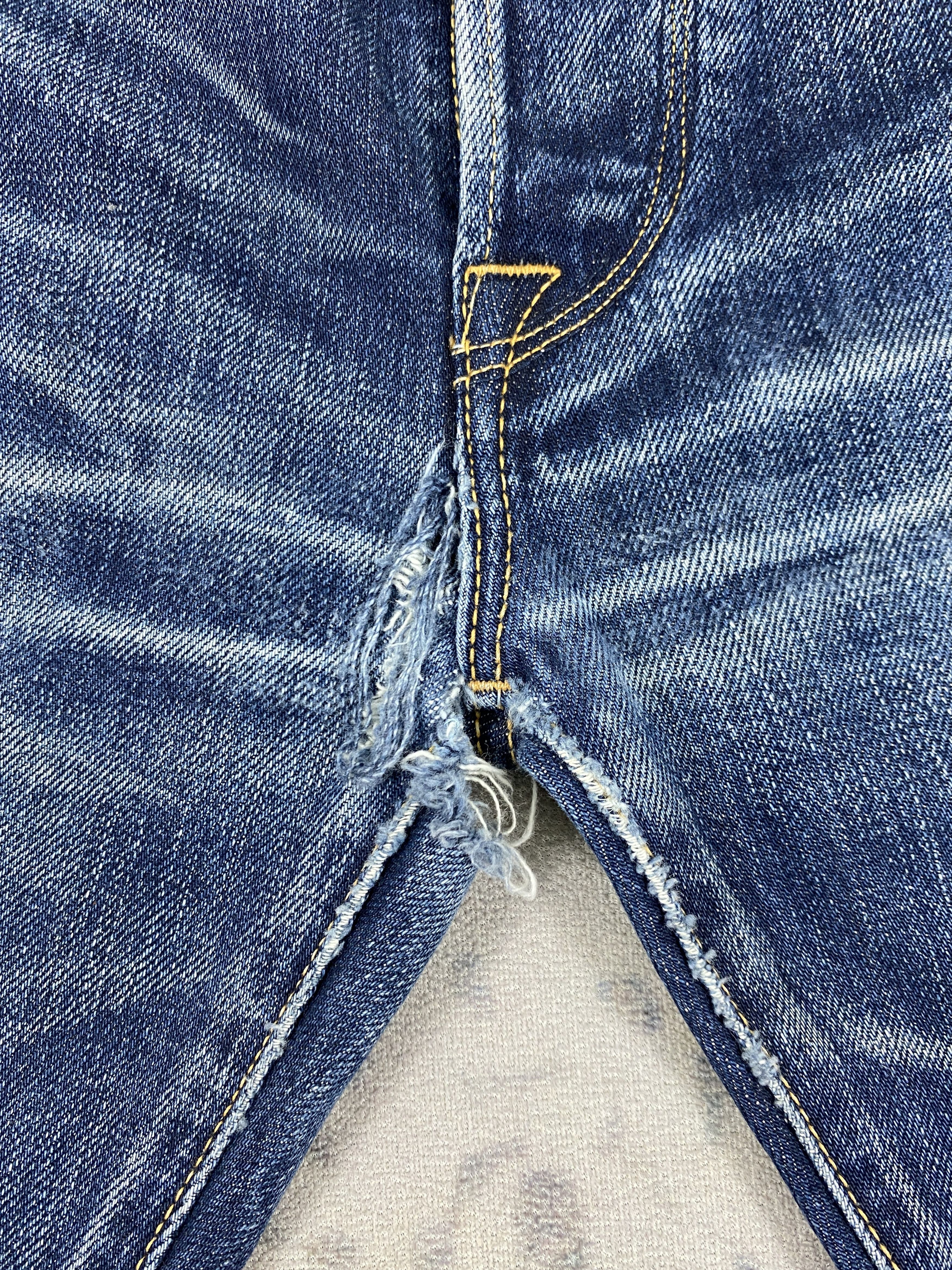 Japanese Brand Redline SELVEDGE Vintage Kuro 31x28.5 Denim- JN3671 Size US 31 - 17 Thumbnail