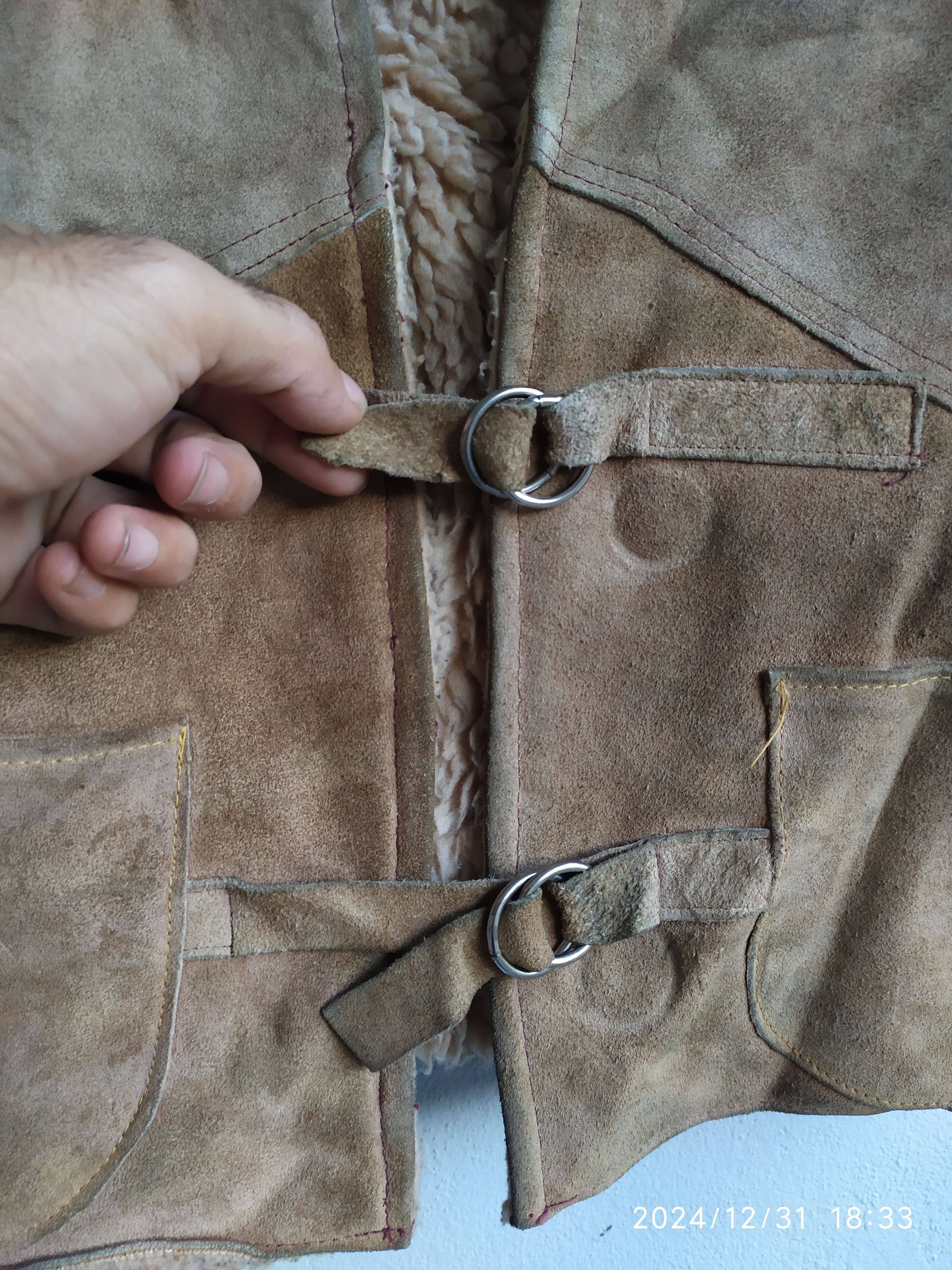 Japanese Brand × Leather × Vintage Vintage Genuine Leather Shearling Jacket Size US S / EU 44-46 / 1 - 6 Thumbnail