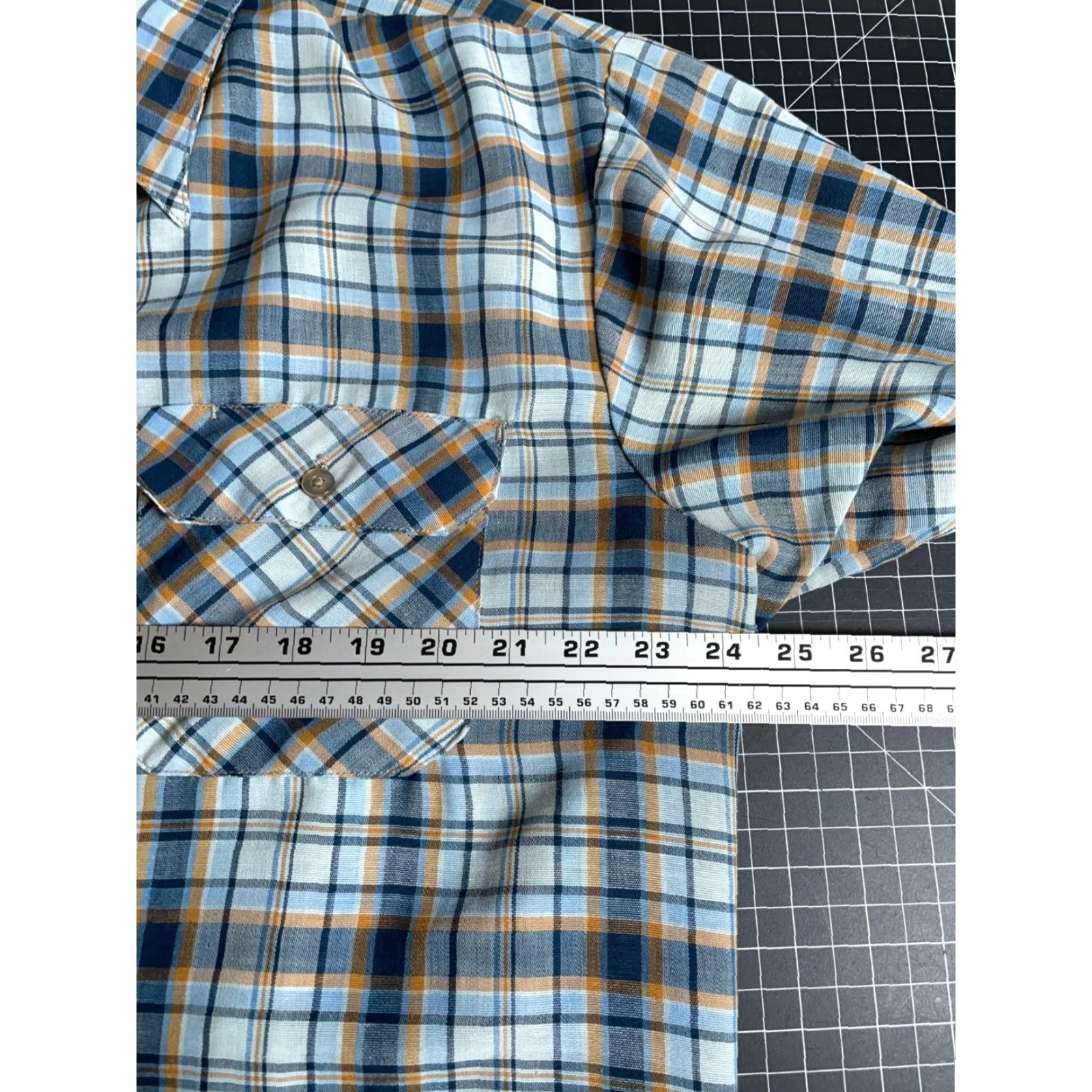 Vintage VINTAGE Big Mac Shirt Plaid Flannel Lightweight 70s 80s Grunge XL Mens Blue Yellow Cotton Polyester Blend Button-Up Size US XL / EU 56 / 4 - 5 Thumbnail
