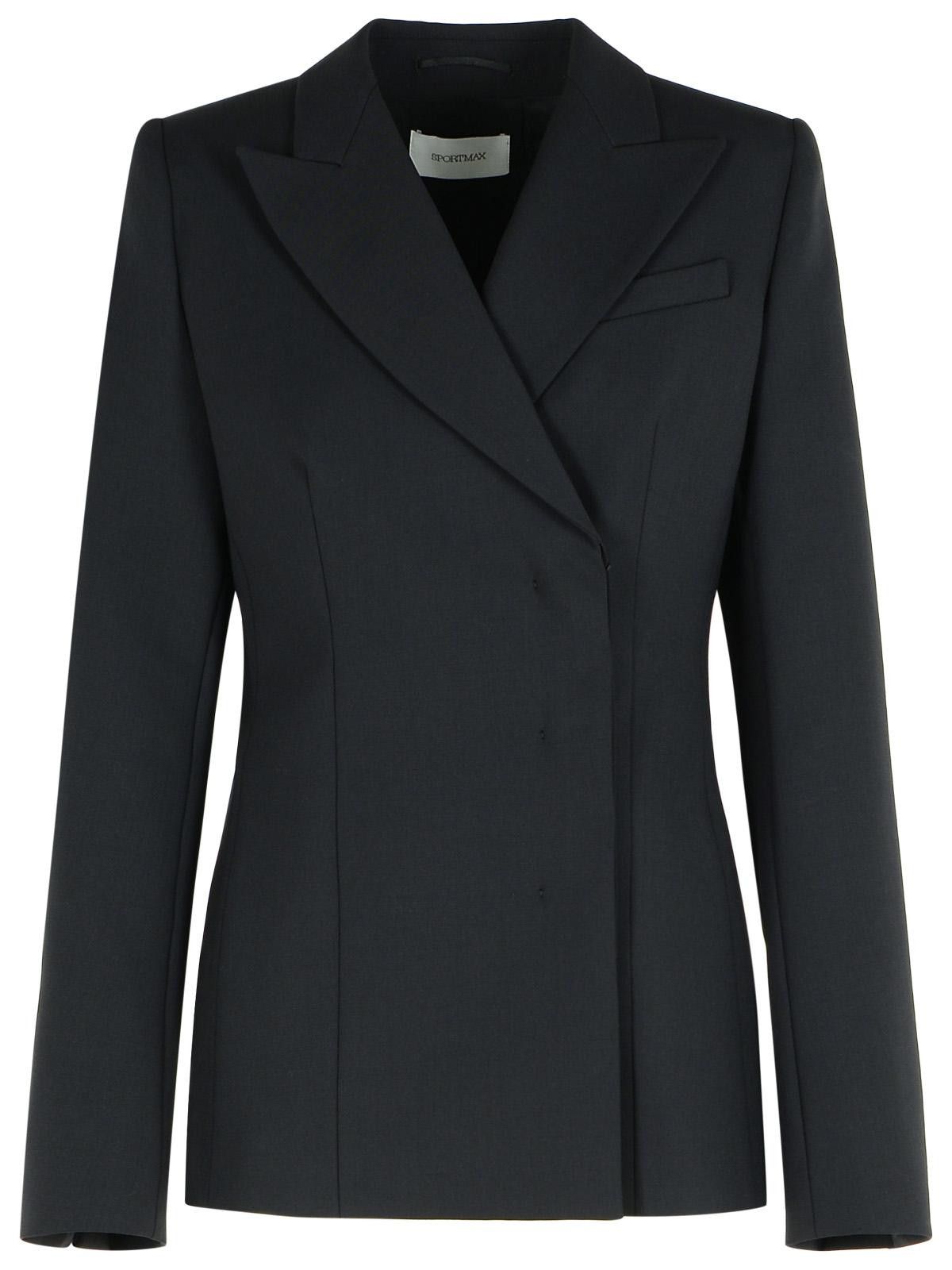 Sportmax SPORTMAX 'Cocco' Black Virgin Wool Blazer Size M / US 6-8 / IT 42-44 - 1 Thumbnail