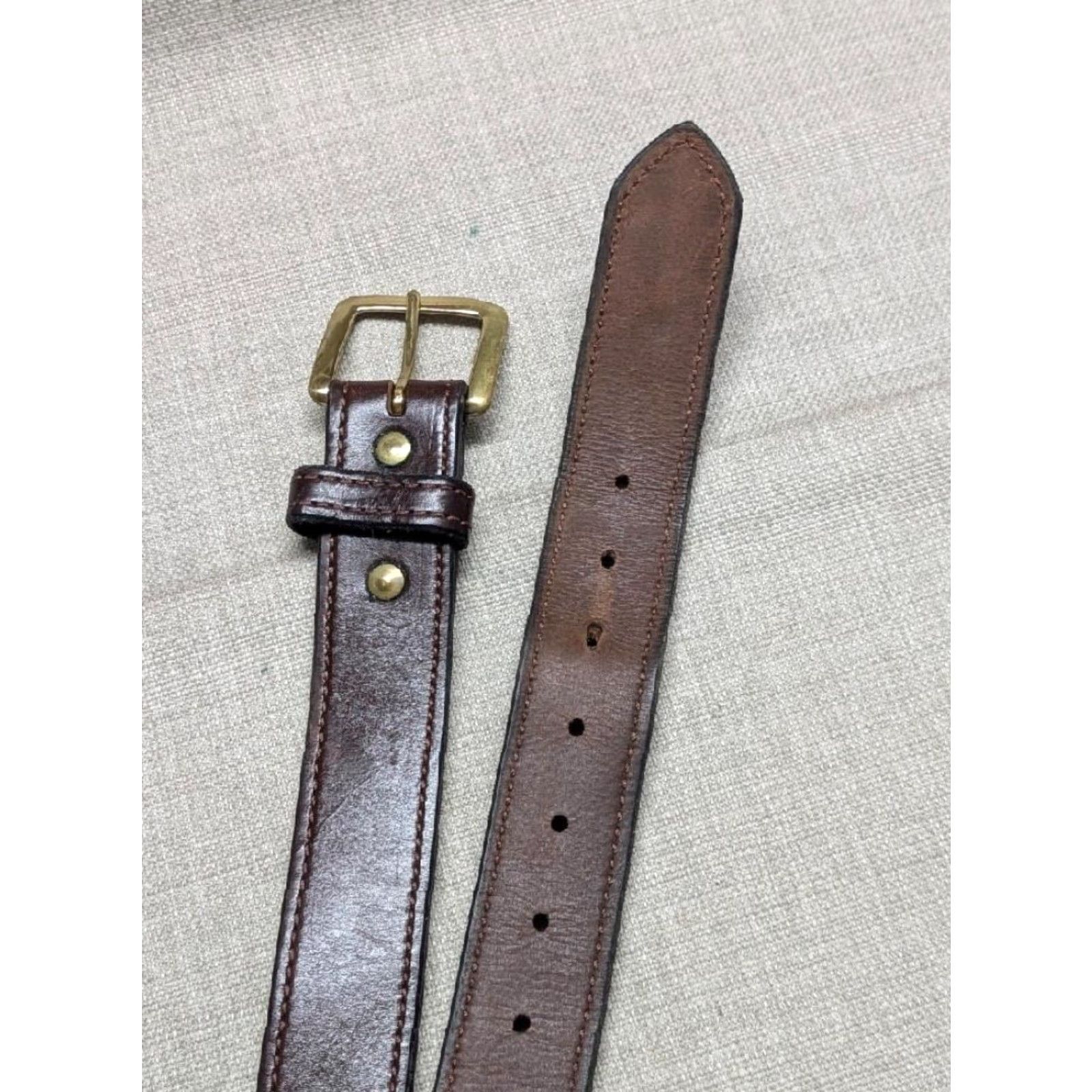 Vintage VINTAGE Bullhide Belts Western Belt 38 brown thick cowhide leather MONEY BELT removable buckle Mens Size 38 - 6 Thumbnail
