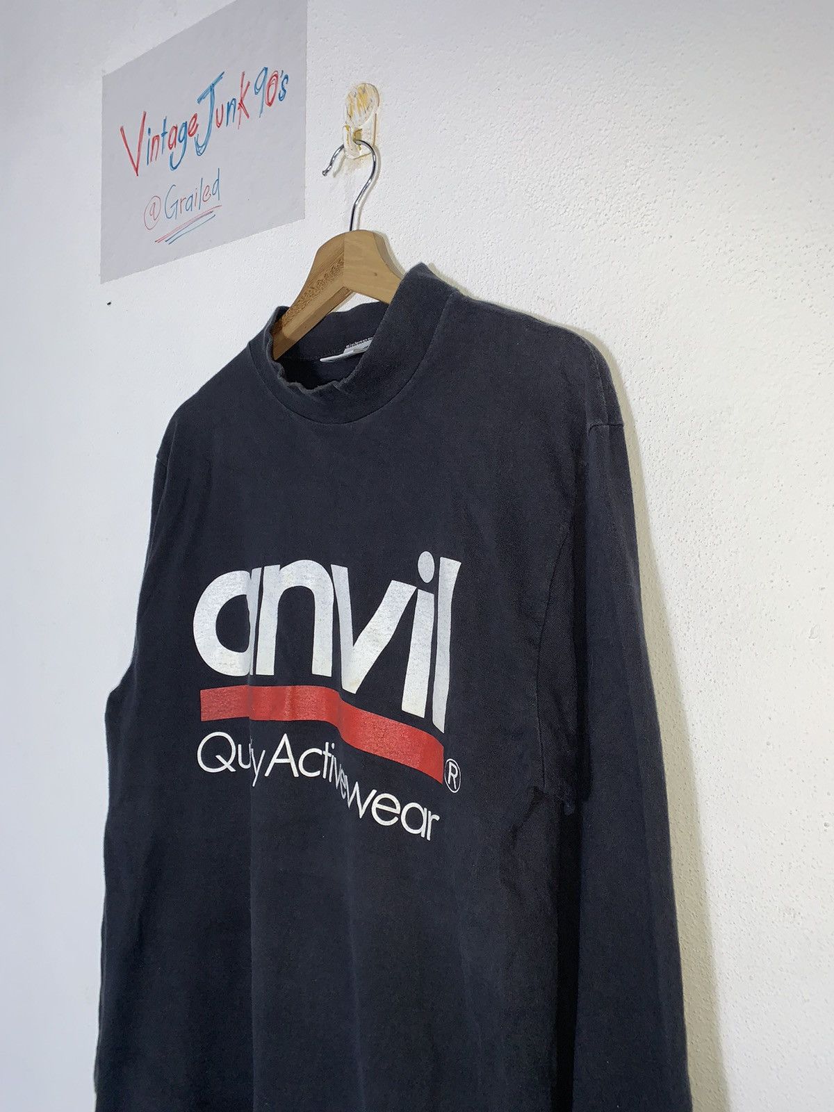 Vintage RARE!!!Vintage ANVIL Big Logo Long Sleeve Size US M / EU 48-50 / 2 - 3 Thumbnail